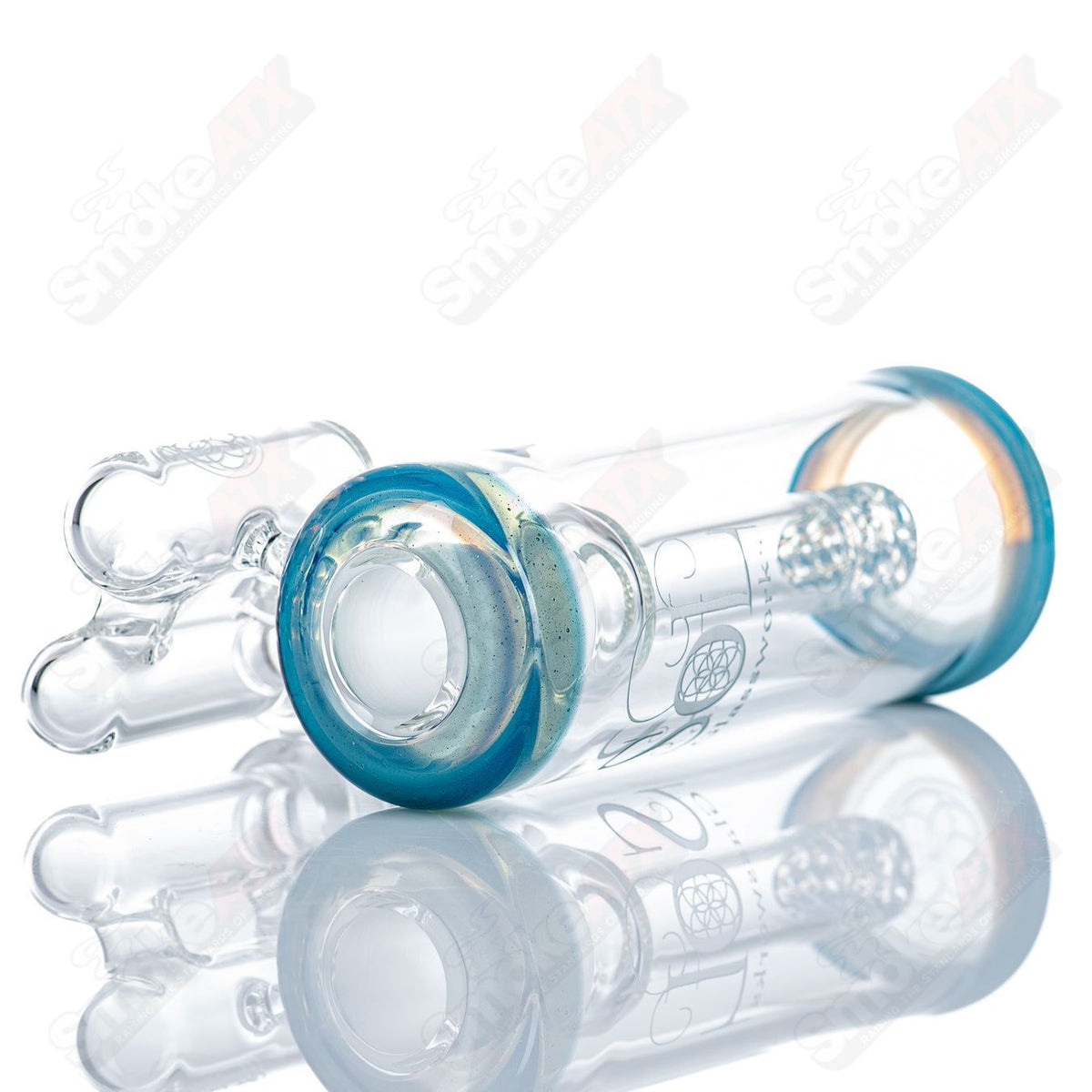 18mm BSG ash catcher by SoL Glassworks, handcrafted heady glass piece for smooth filtration and stylish smoking experience.