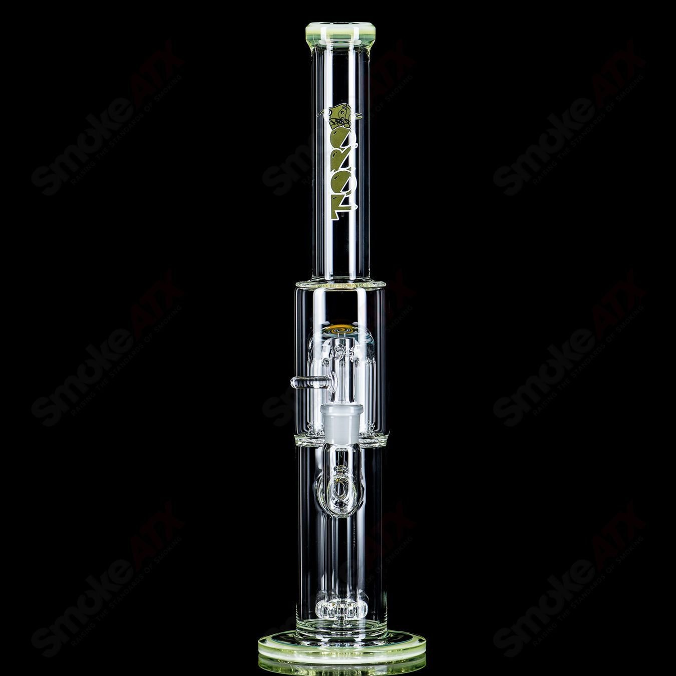 Toro Glass 18mm circular to 13-arm perc concentrate rig with reversal sections, designed for smooth concentrates vaporization.