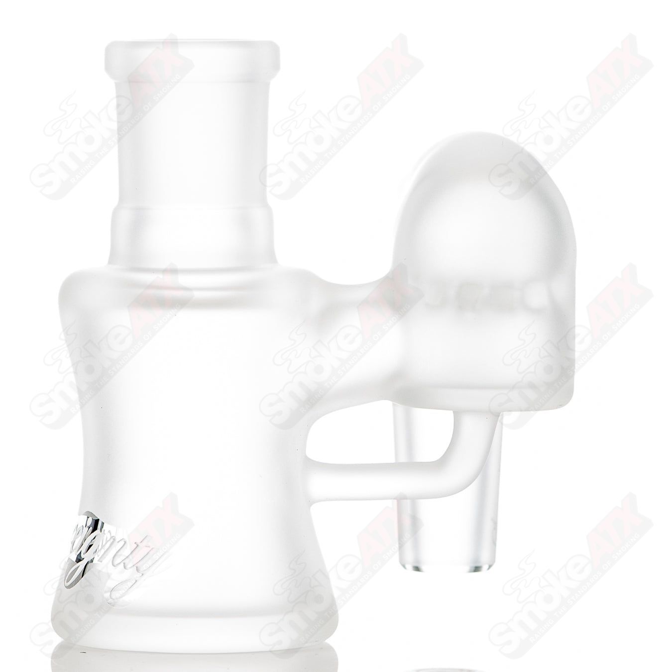 18mm frosted dry cleaner ash catcher by Sovereignty Glass, a stylish glass accessory for smoking pipes.