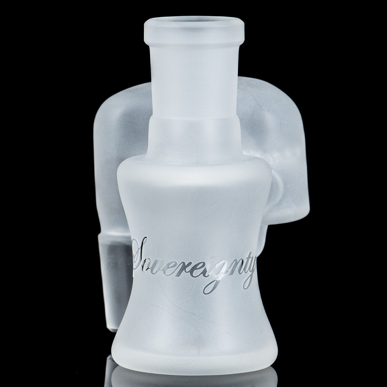 Frosted 18mm glass dry cleaner ash catcher by Sovereignty Glass, style #6, designed for smoking pipes and water bongs.