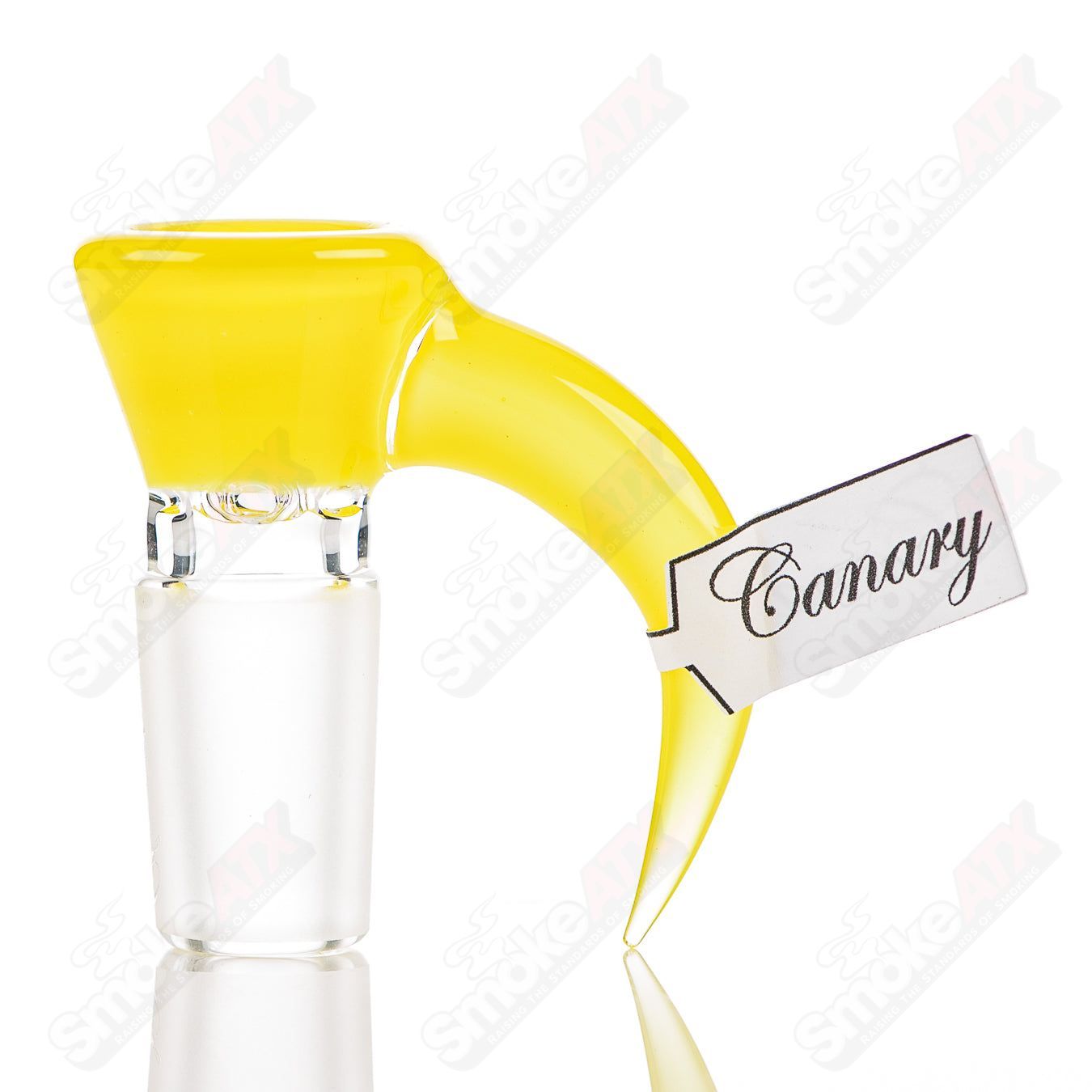 Sovereignty Glass 18mm Full Accent Slide in vibrant yellow Canary color, designed for Heady Glass bowls.