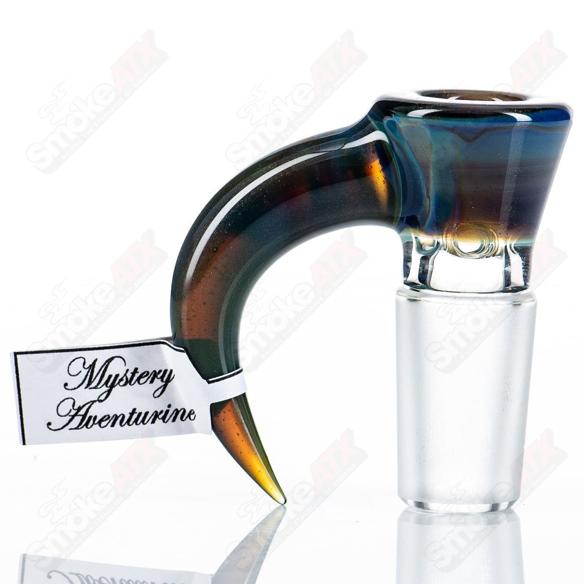 Sovereignty Glass 18mm Full Accent Slide with Mystery Adventurine design, crafted for heady glass bowls and accessories.