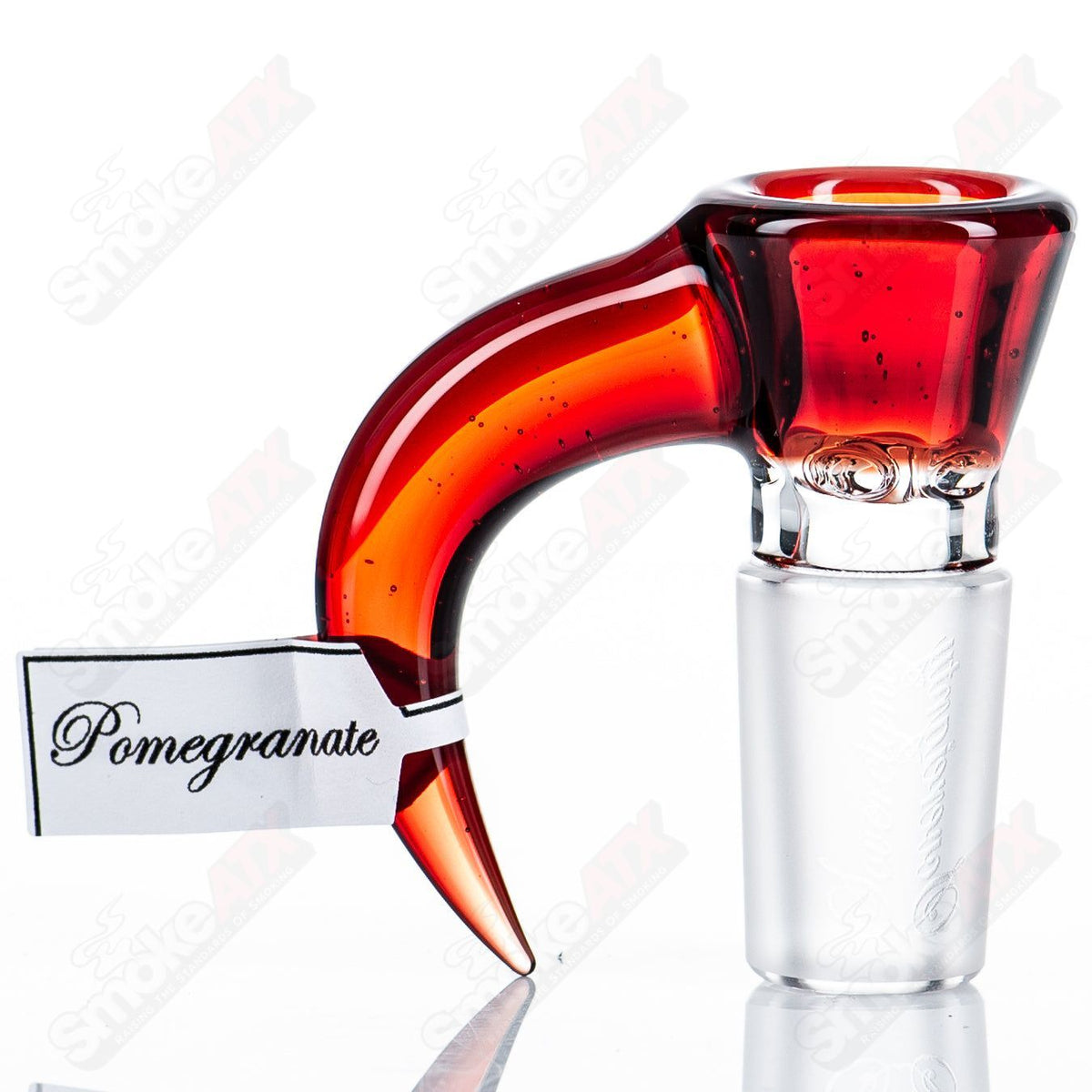Sovereignty Glass 18mm Full Accent Slide in Pomegranate, designed for Heady Glass bowls with vibrant color and detailed craftsmanship.