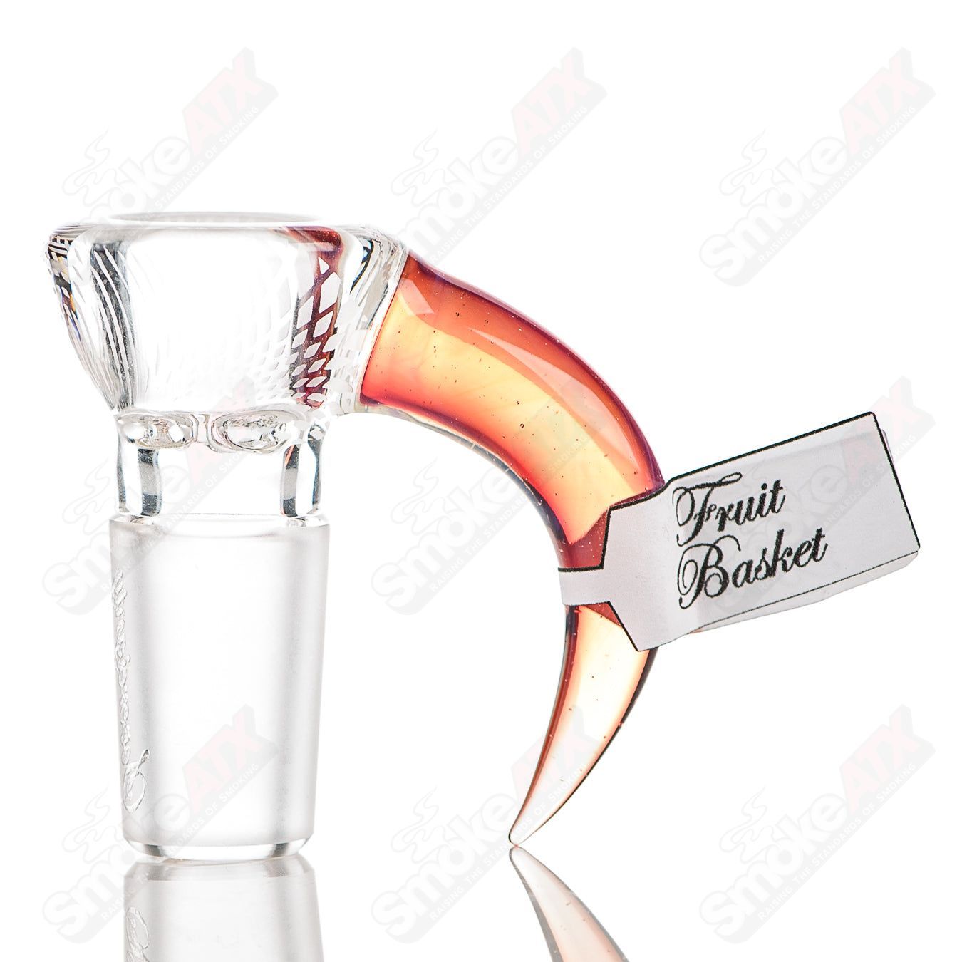 Sovereignty Glass 18mm Partial Accent Patterned Slide featuring a Fruit Basket design with a blasted pattern, for heady glass bowls.
