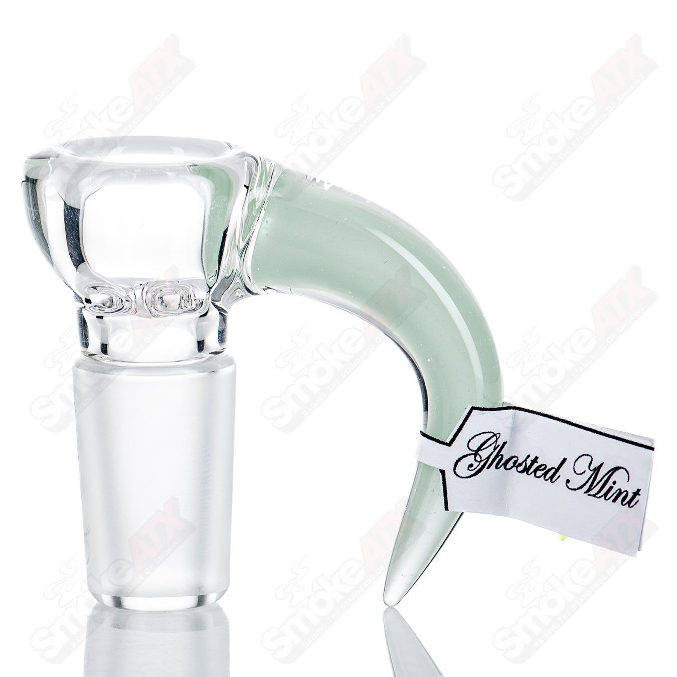 Sovereignty Glass 18mm Partial Accent Slide in Ghosted Mint for Heady Glass bowls, featuring a sleek design and vibrant color.