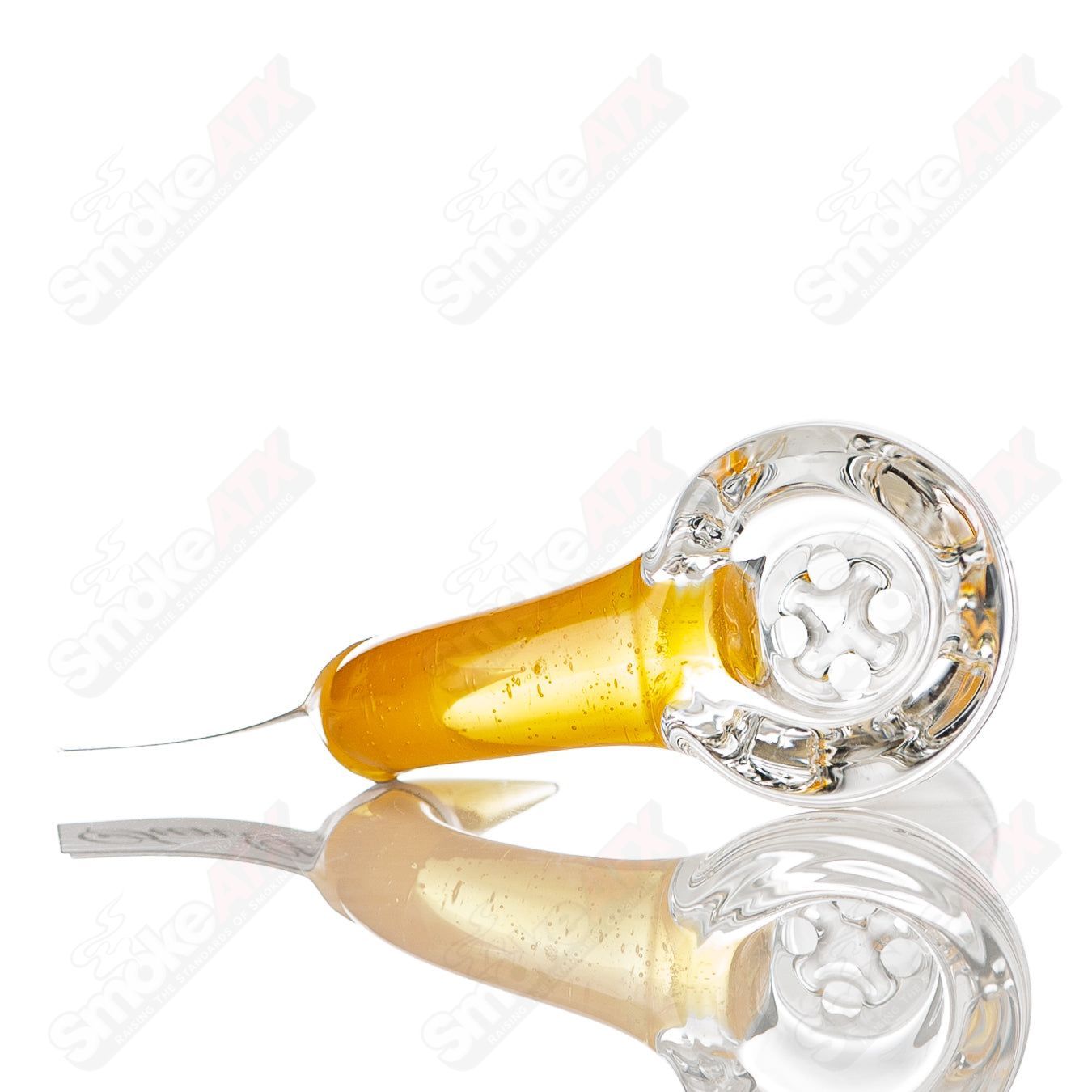 Sovereignty Glass 18mm Partial Accent Slide with Sun Port, designed for heady glass bowls, featuring a colorful decorative accent.