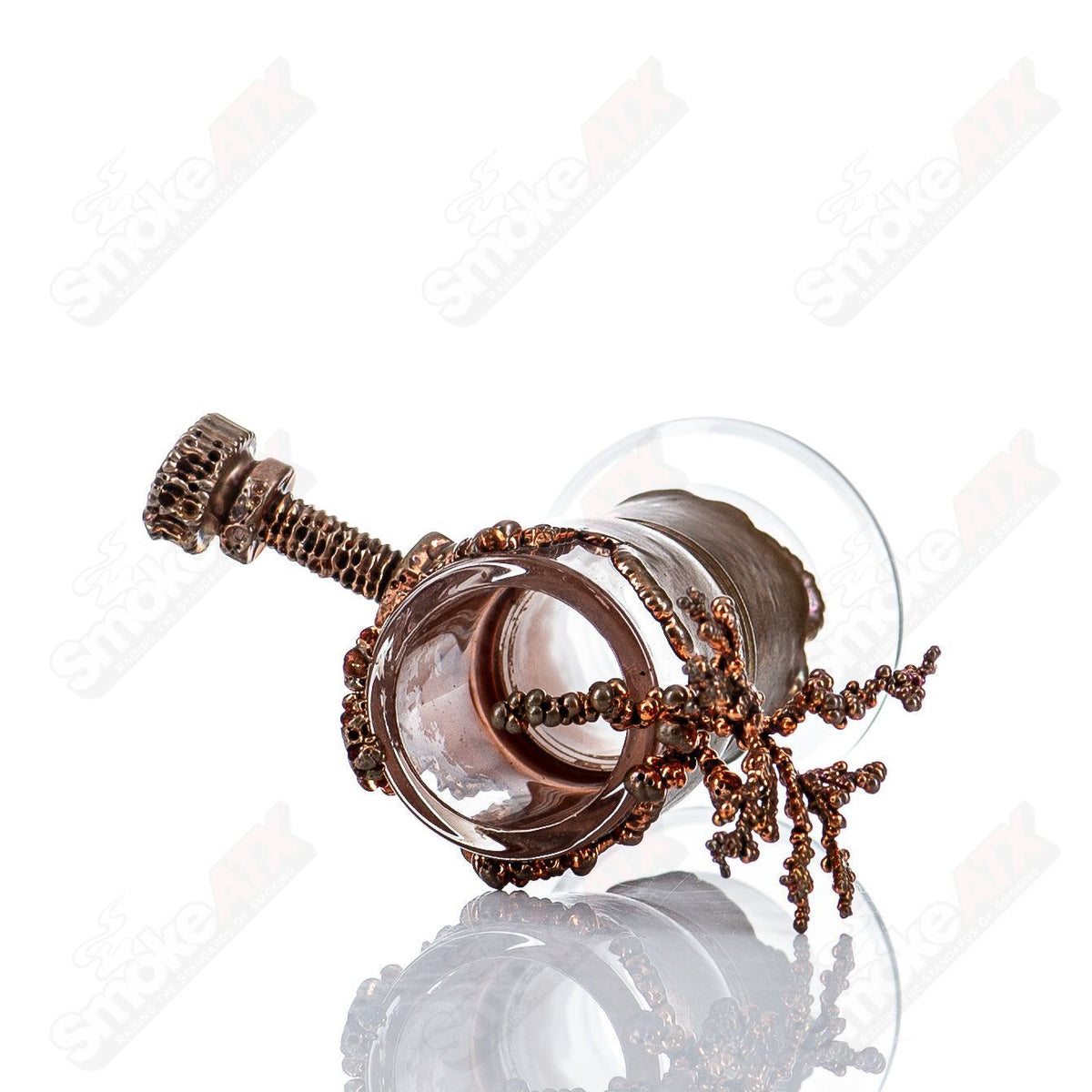 19mm bronze electroformed dome by Snic Glass, heady glass accessory with detailed metallic finish, designed for specialized glass pieces.