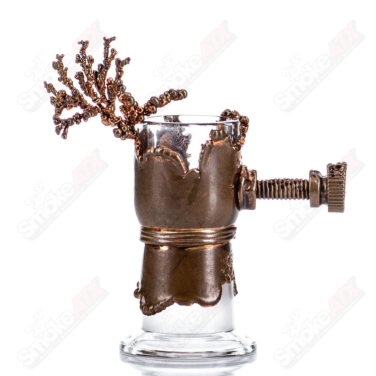 19mm bronze electroformed dome by Snic Glass, heady glass accessory with intricate detailing and a smooth finish.