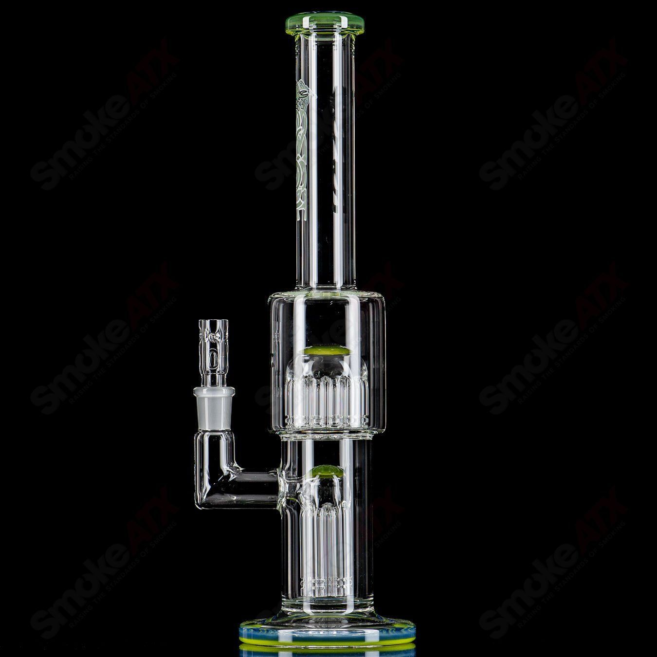 2 14mm Mini 7/13 Arm Perc w/ Colored Caps Toro Glass - Smoke ATX