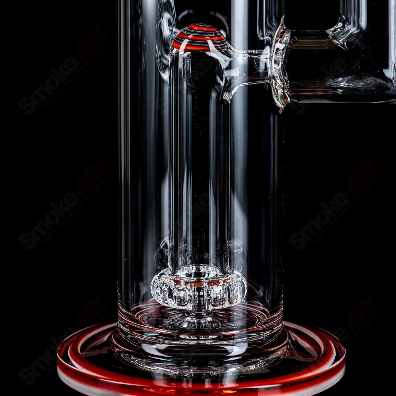 Toro Glass 18mm full-size straight glass tube with circular design and reversal sections, perfect for cannabis concentrates.