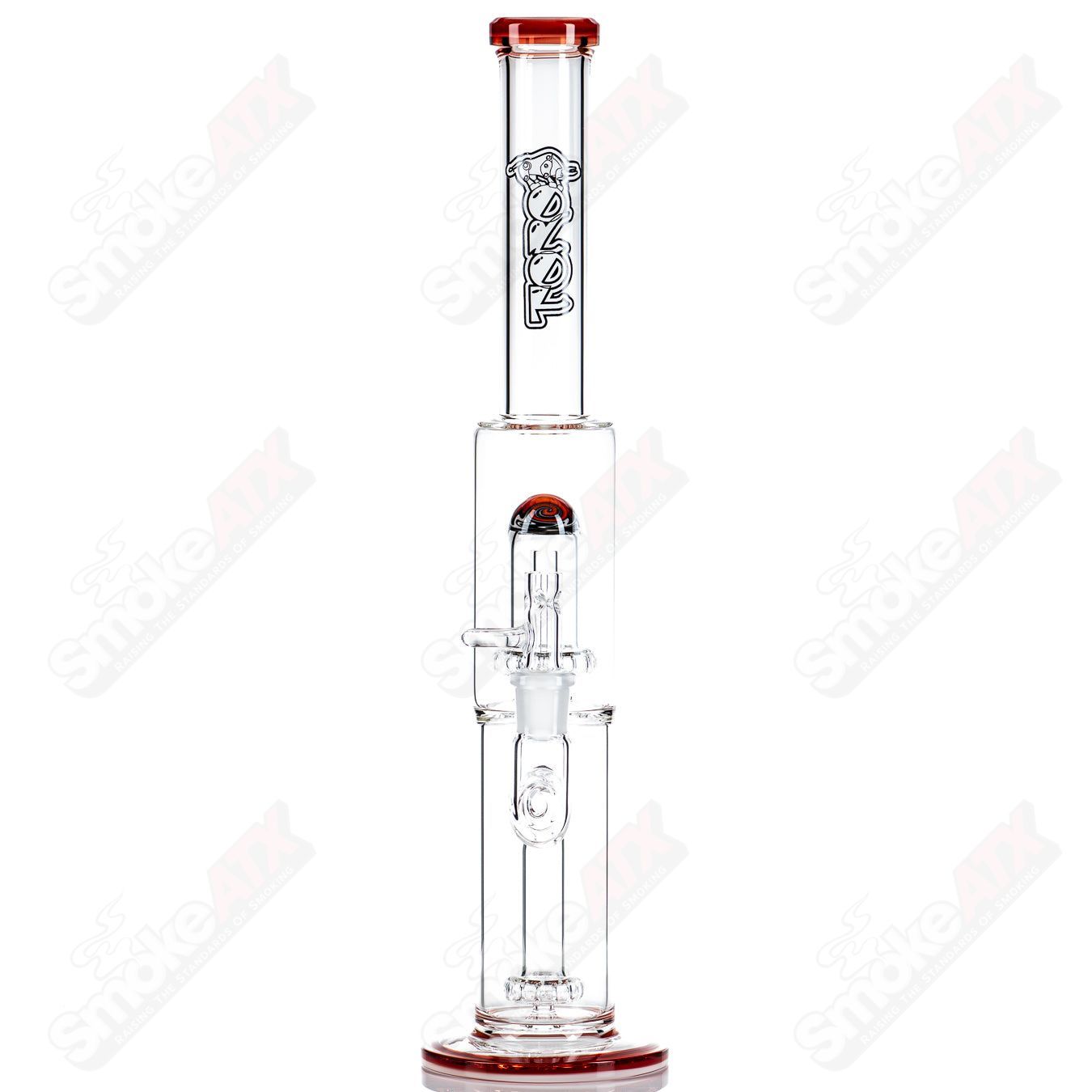 Toro Glass 18mm full-size straight glass tube with reversible sections, designed for smooth smoking experience.