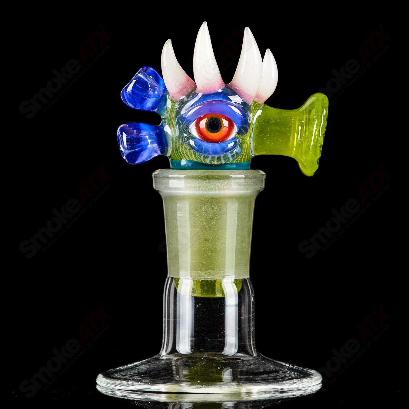 Salt Glass 19mm 3-Hole Slide Dosa bowl for Heady Glass, featuring a clear salt glass design with three-hole slide for smooth use.