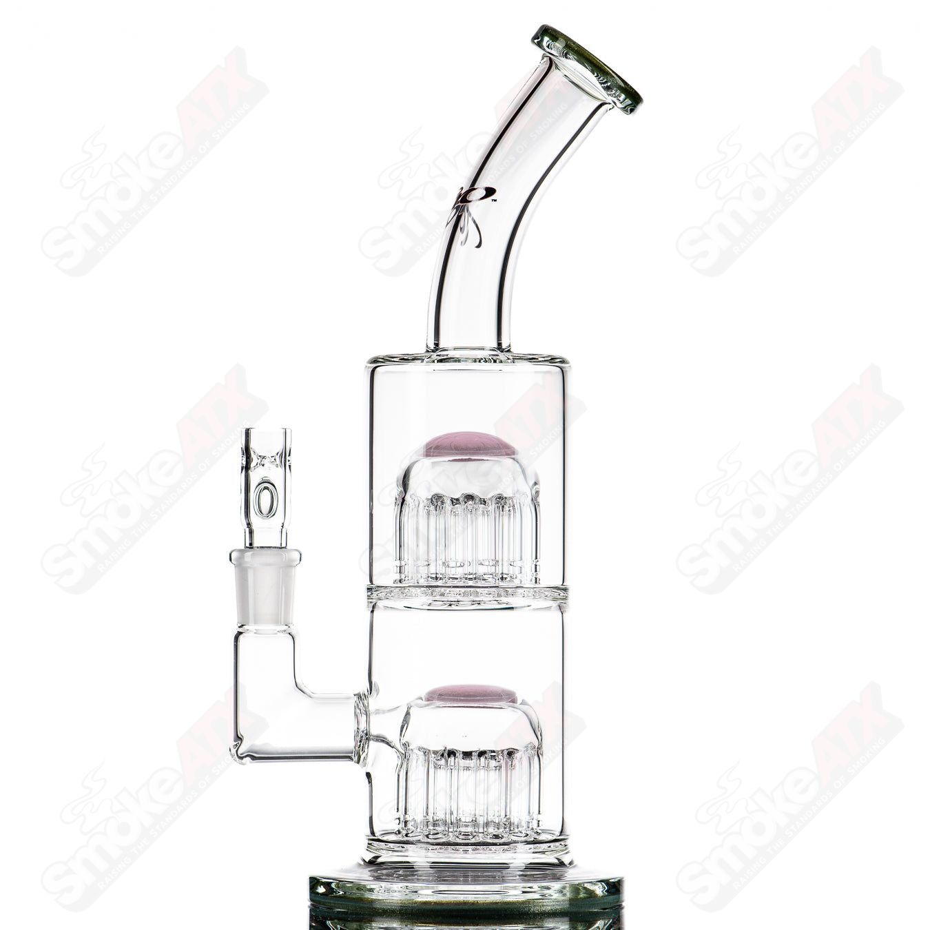 2 Double Micro 13/13 Arm Perc w/ Colored Caps by Toro Glass - Smoke ATX