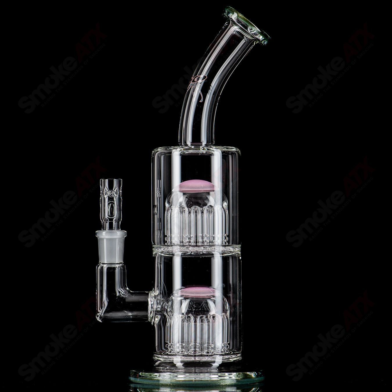 2 Double Micro 13/13 Arm Perc w/ Colored Caps by Toro Glass - Smoke ATX