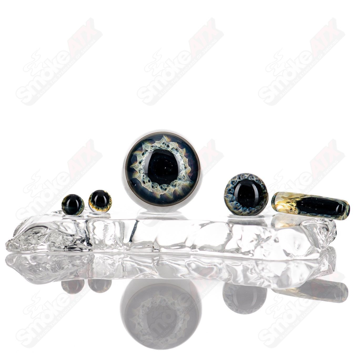 2 Eye Slurper Set Indo Glass - Smoke ATX