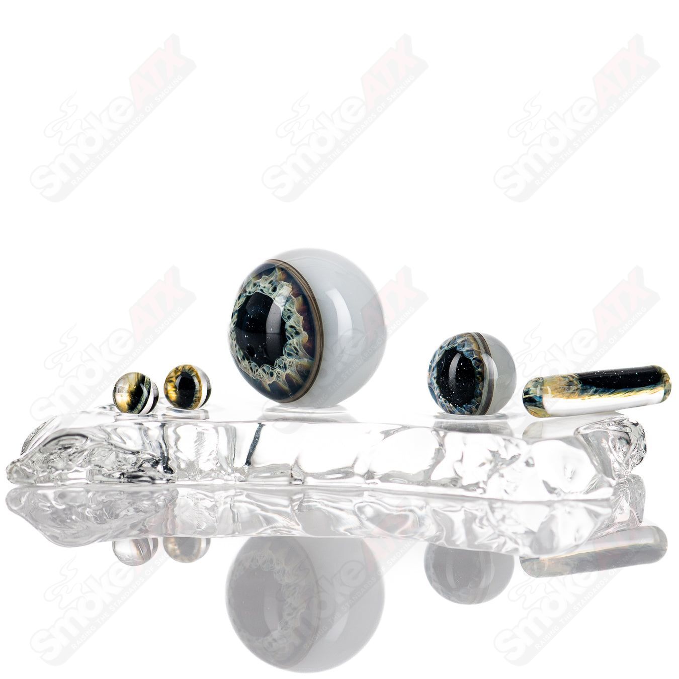 2 Eye Slurper Set Indo Glass - Smoke ATX