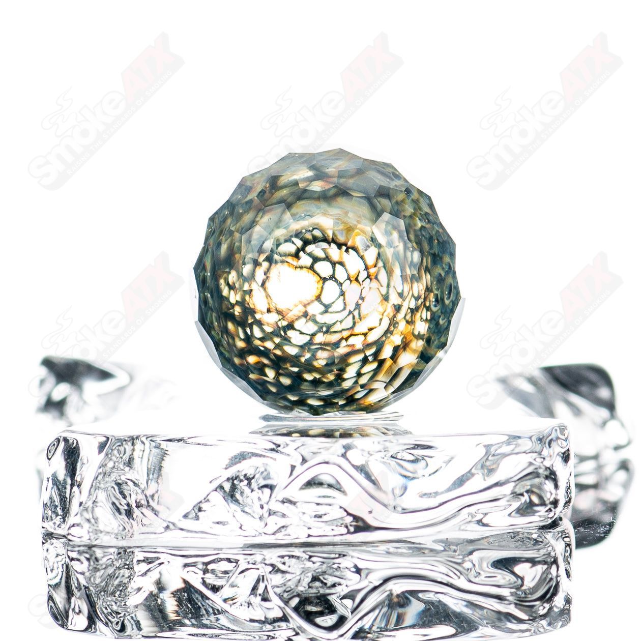 2 Faceted Eye Marble Indo Glass x Fatal Facets - Smoke ATX