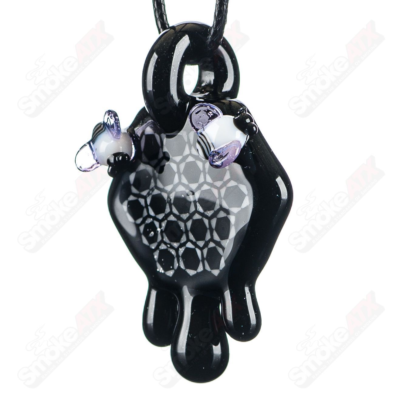 2" Honeycomb Drip Pendant (Black&White) Joe P Glass - Smoke ATX