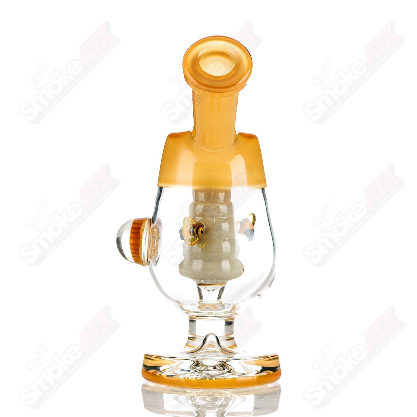 Joe P Glass Honeycomb Jammer Heady Glass Bubbler with intricate honeycomb design and smooth glass finish.