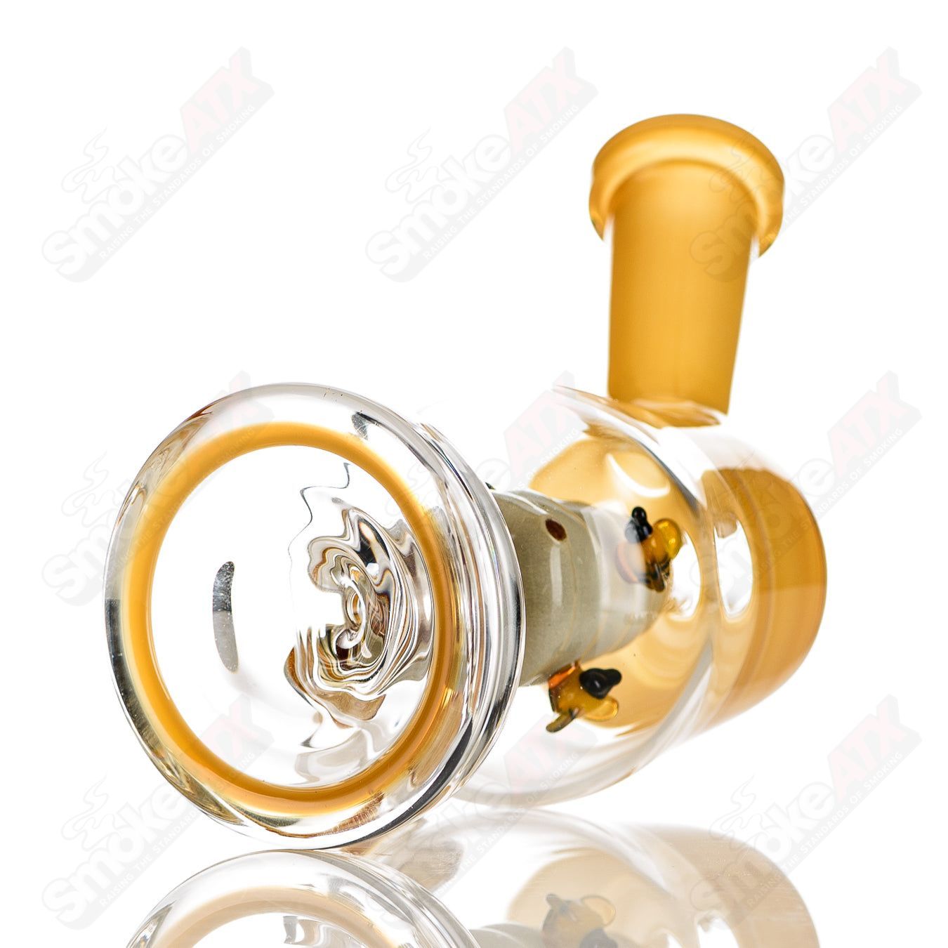 Joe P Glass Honeycomb Jammer bubbler, heady glass piece with intricate honeycomb design, used for smoking or vaporizing.