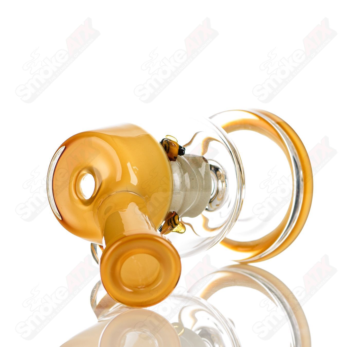 Joe P Glass Honeycomb Jammer heady glass bubbler with intricate honeycomb design and clear glass body.