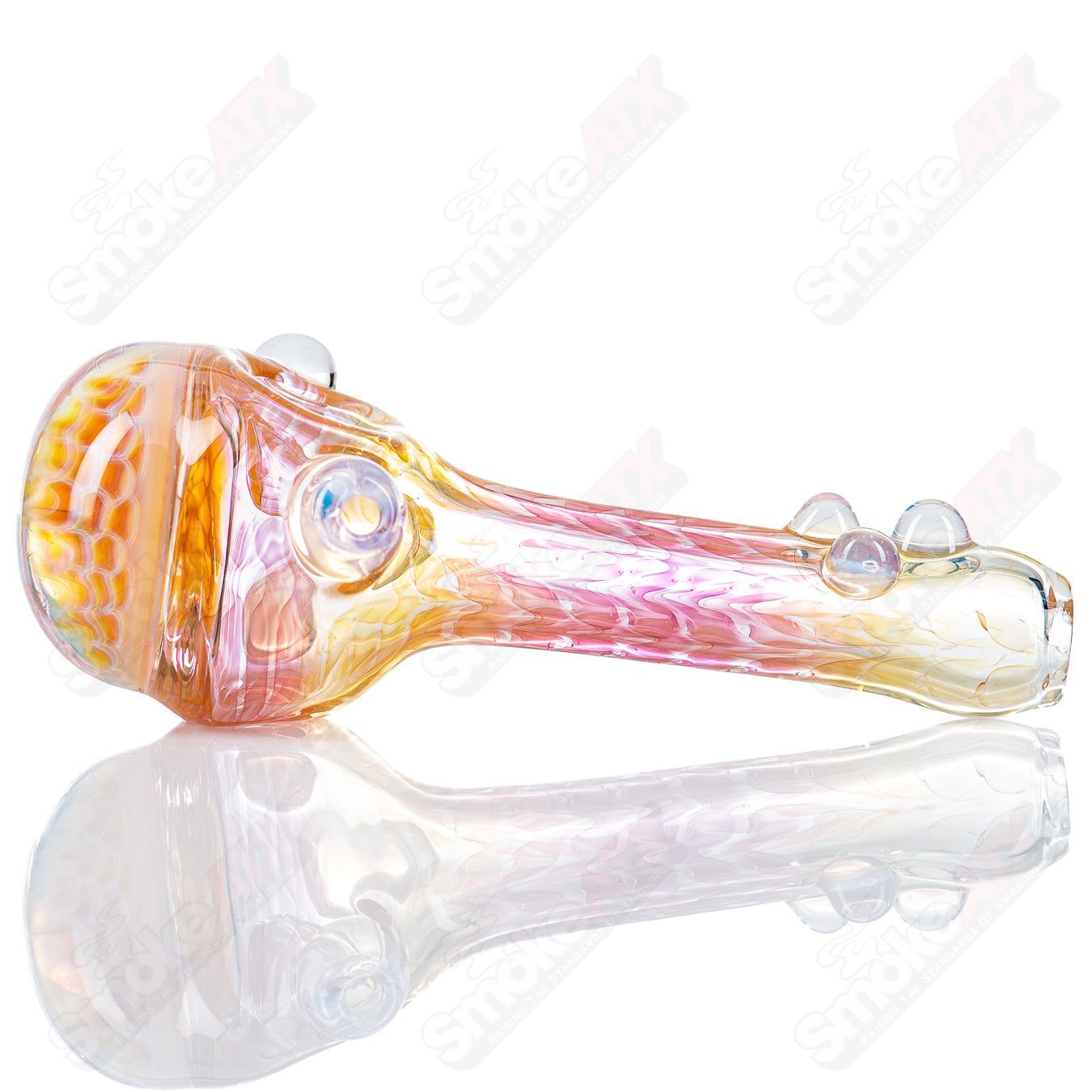2 Honeycomb Spoon by Splatt Glass - Smoke ATX