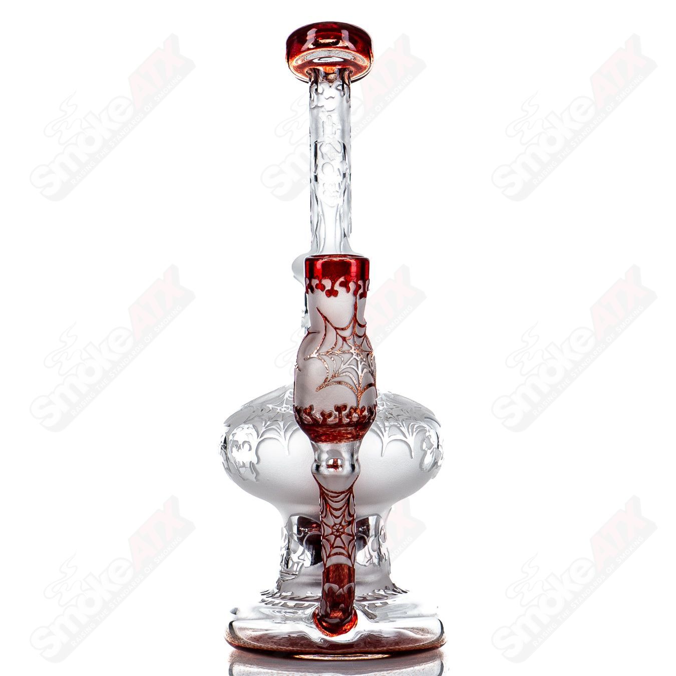 2 Image Blasted Tube by Long Island Glass - Smoke ATX