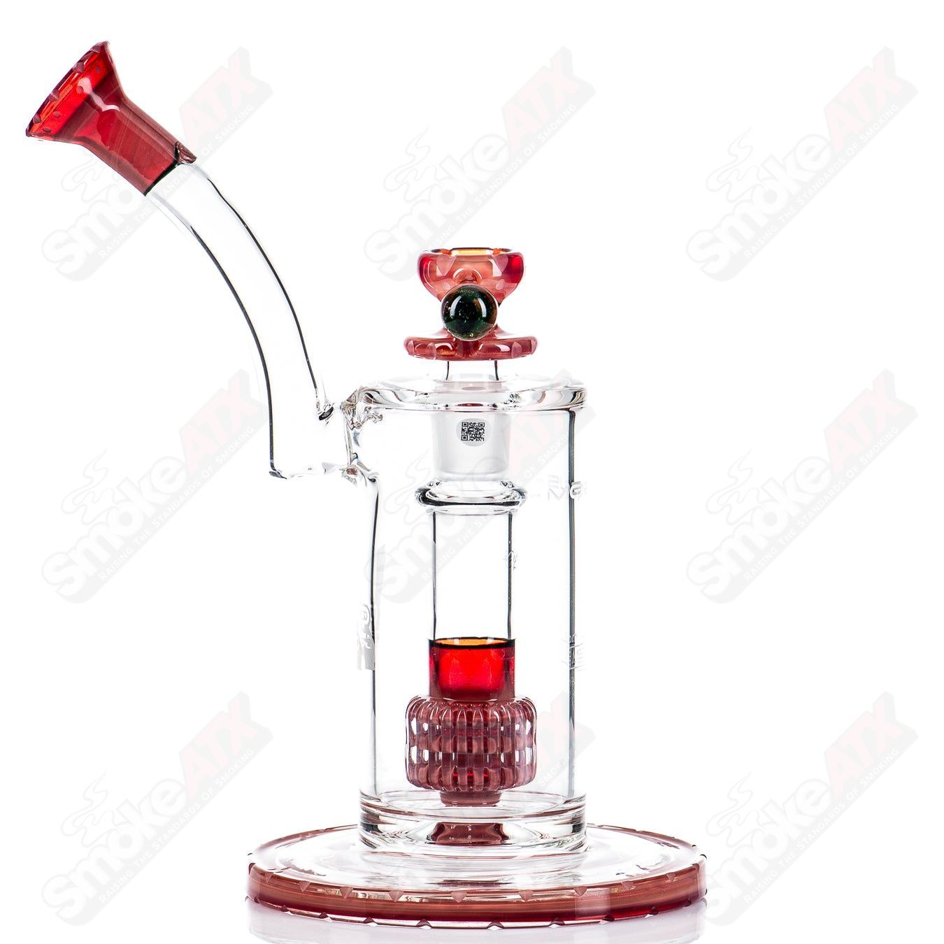 Mobius Ion Matrix V1 Hybrid Series glass waterpipe with intricate design and clear glass body for smooth smoking experience.
