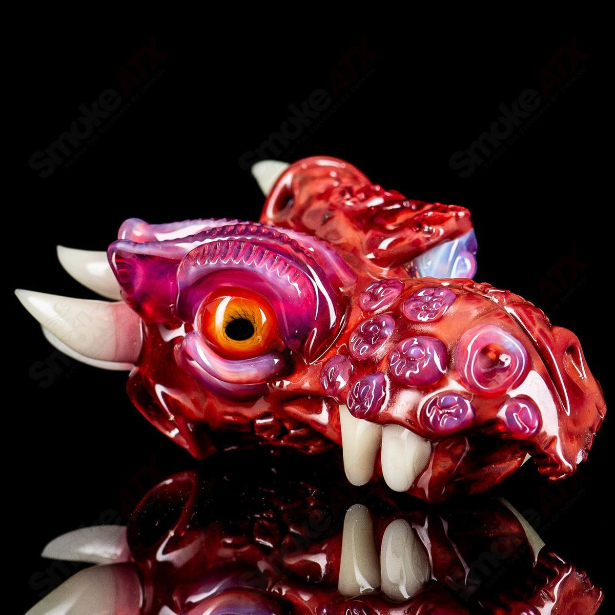 Colorful Tony Kazy x SALT Heady Glass pendant with intricate design, hanging from a cord, showcasing artistic craftsmanship.