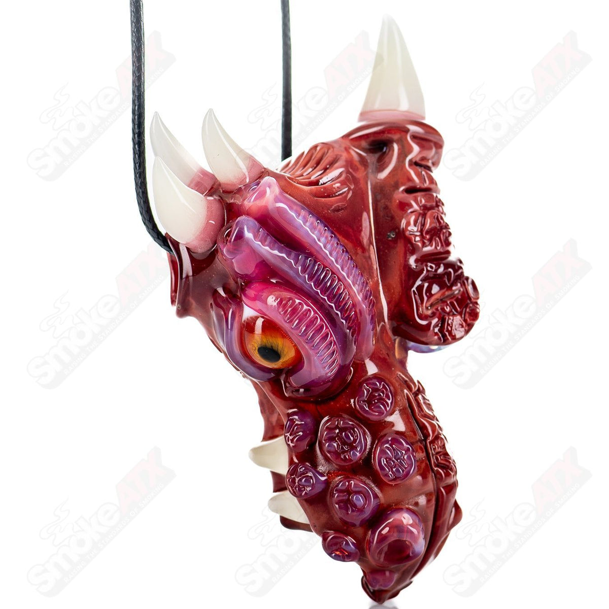 Colorful Heady Glass pendant by Tony Kazy x SALT, featuring intricate glass artwork and vibrant design.