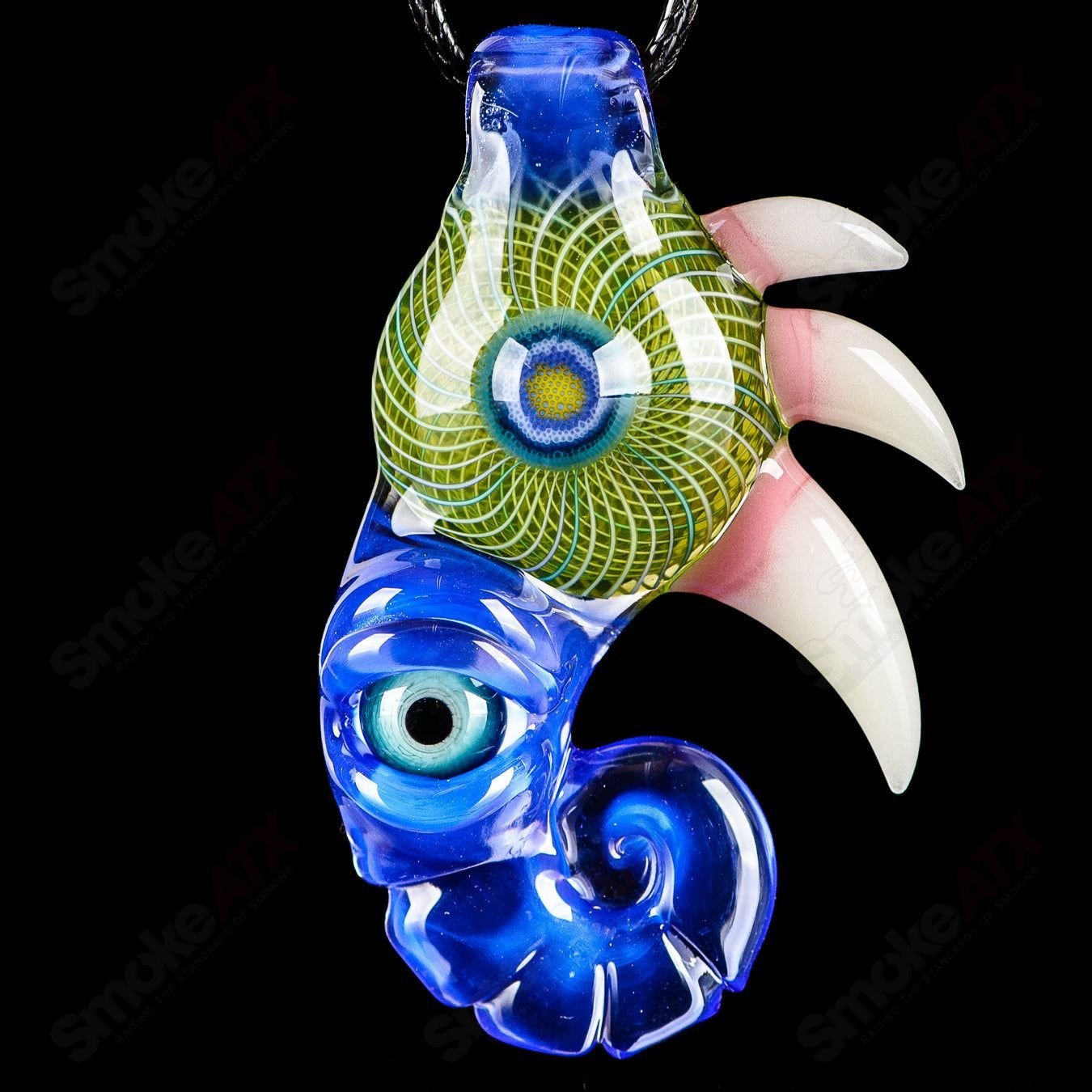 Salt Glass Heady Glass pendant featuring Dosa x Salt Glass design, showcasing vibrant glasswork and intricate pendant details.