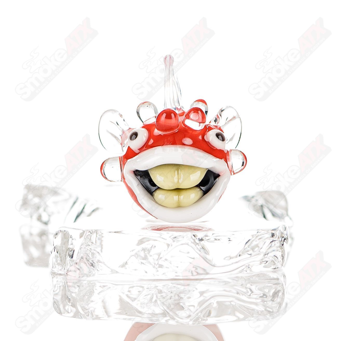 Chadd Lacy Glass Heady Glass pendant featuring a marble puffer slurper design with vibrant colors and intricate glasswork.