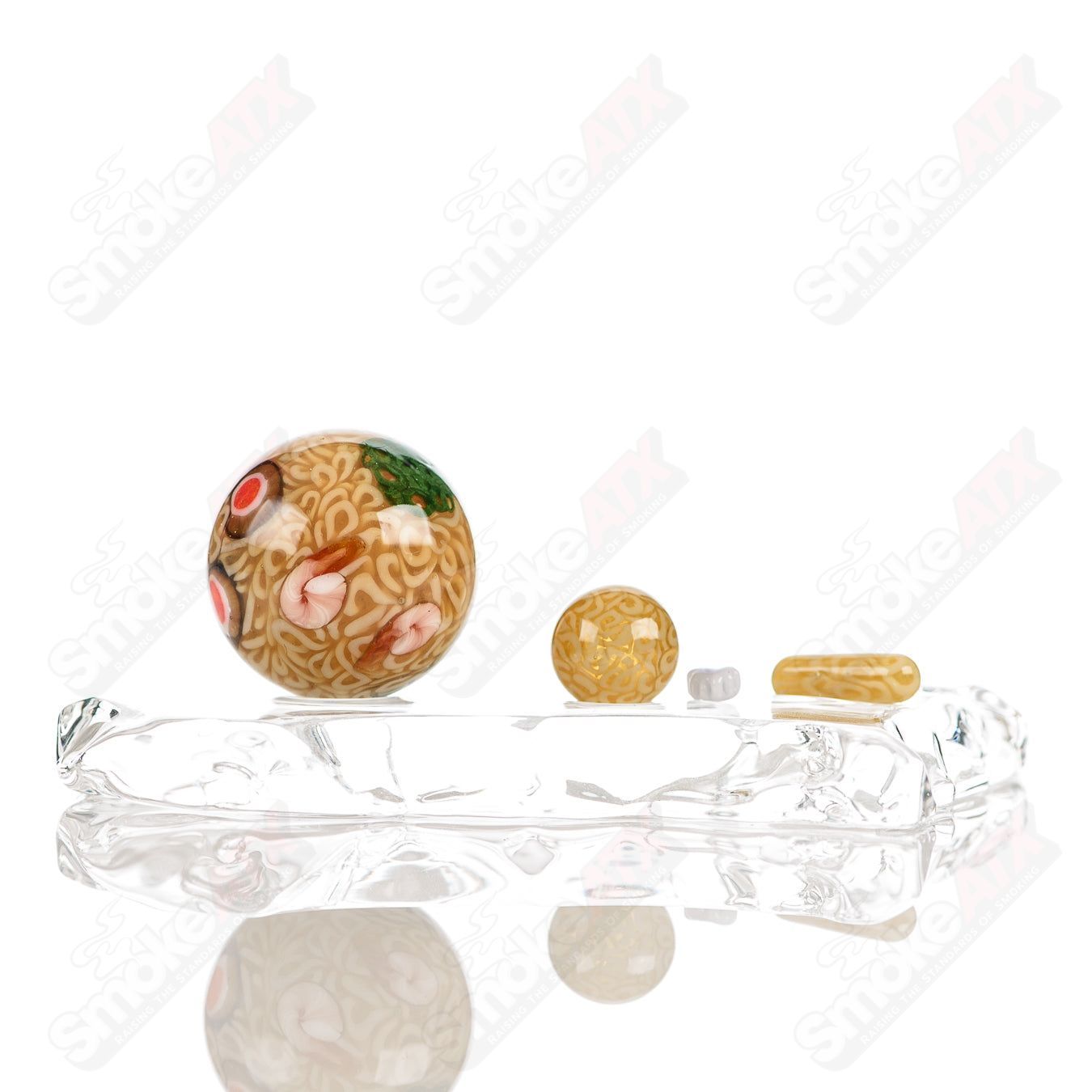 2 Ramen Marble Cap Set Dojo Glass - Smoke ATX