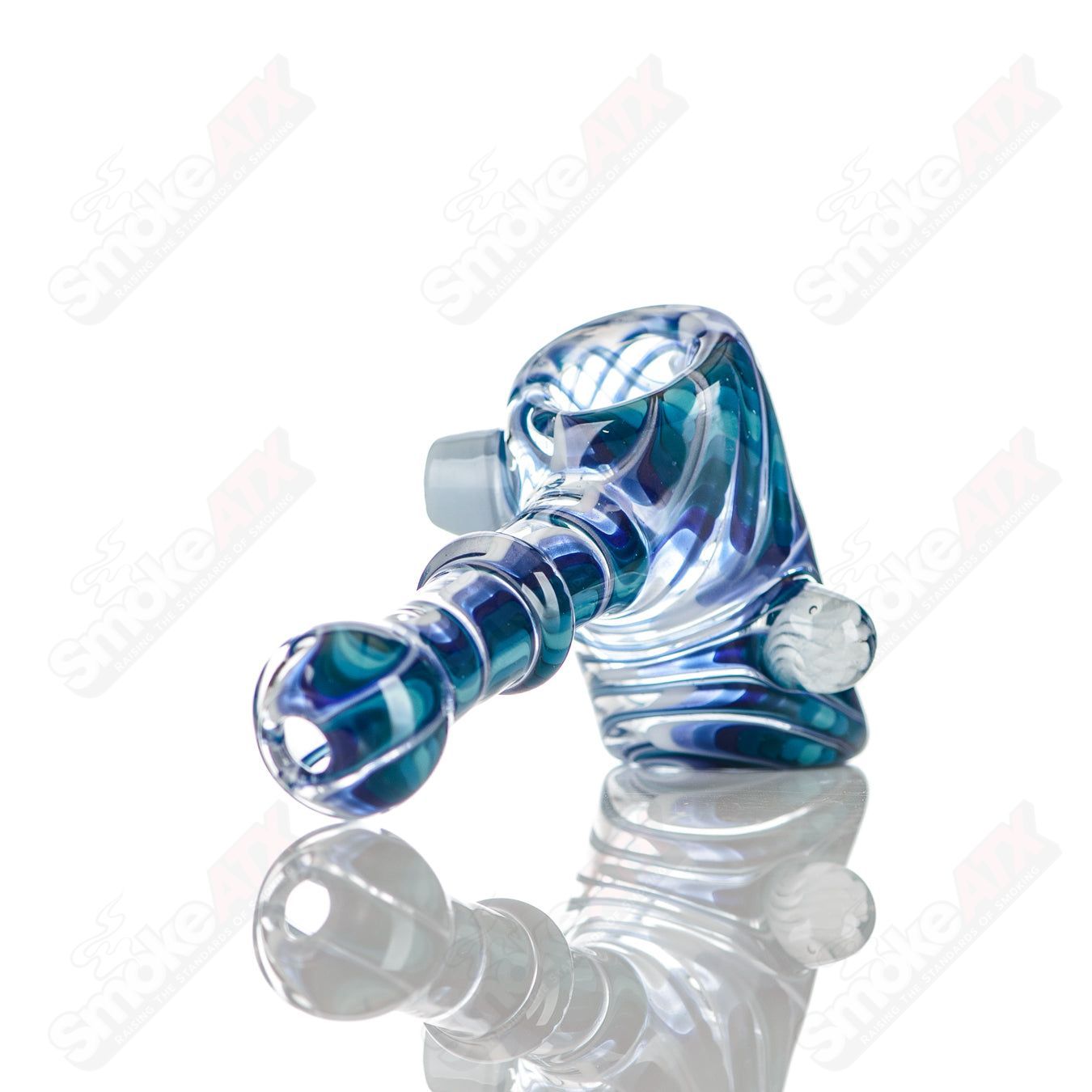 Katy Wright Glass Wig Wag Hammer Dry Pipe in vibrant heady glass design, featuring colorful wig wag patterns and intricate details.