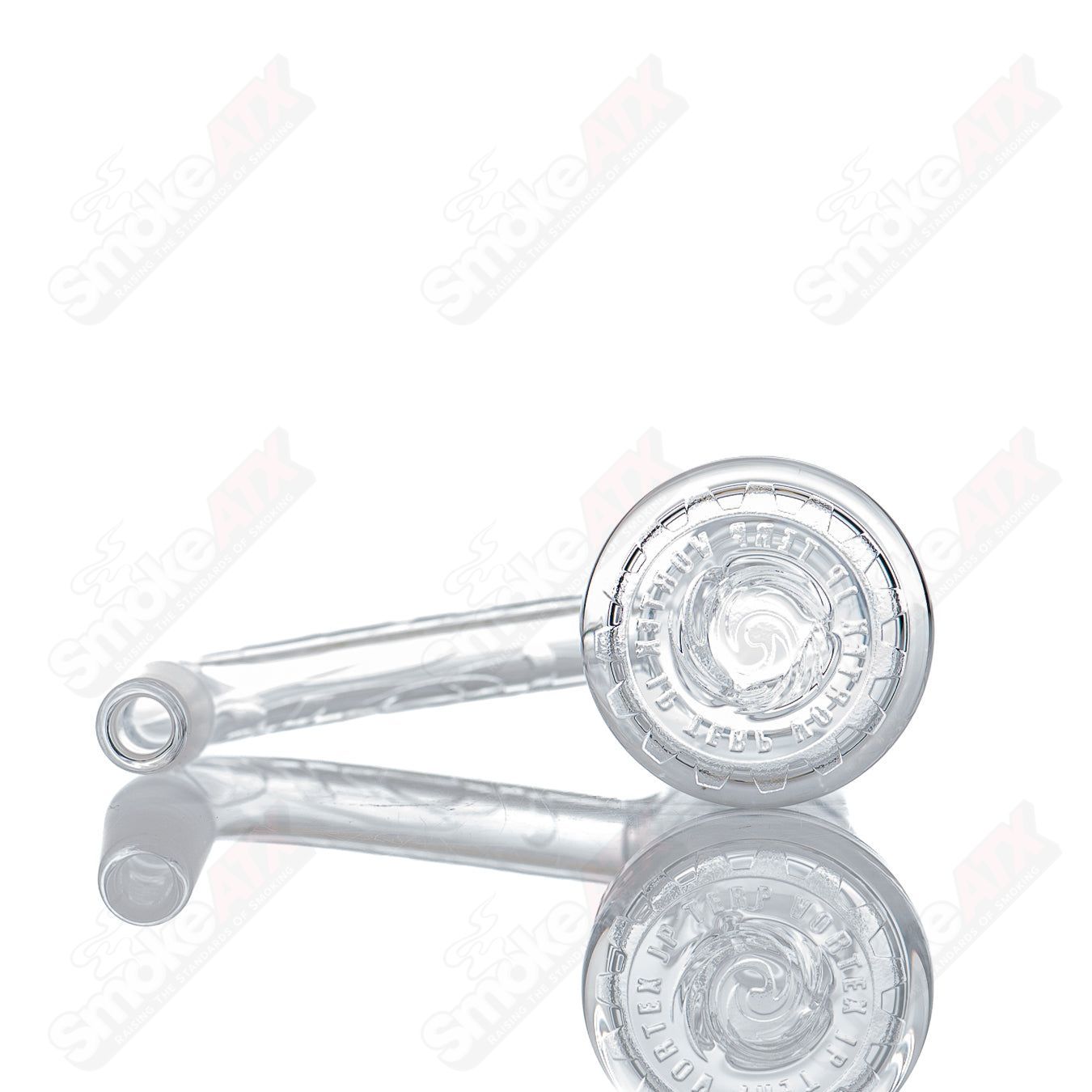20mm 10/90 Flame Polished Vortex Quartz Toro glass piece, showcasing intricate vortex pattern and smooth flame polish finish.