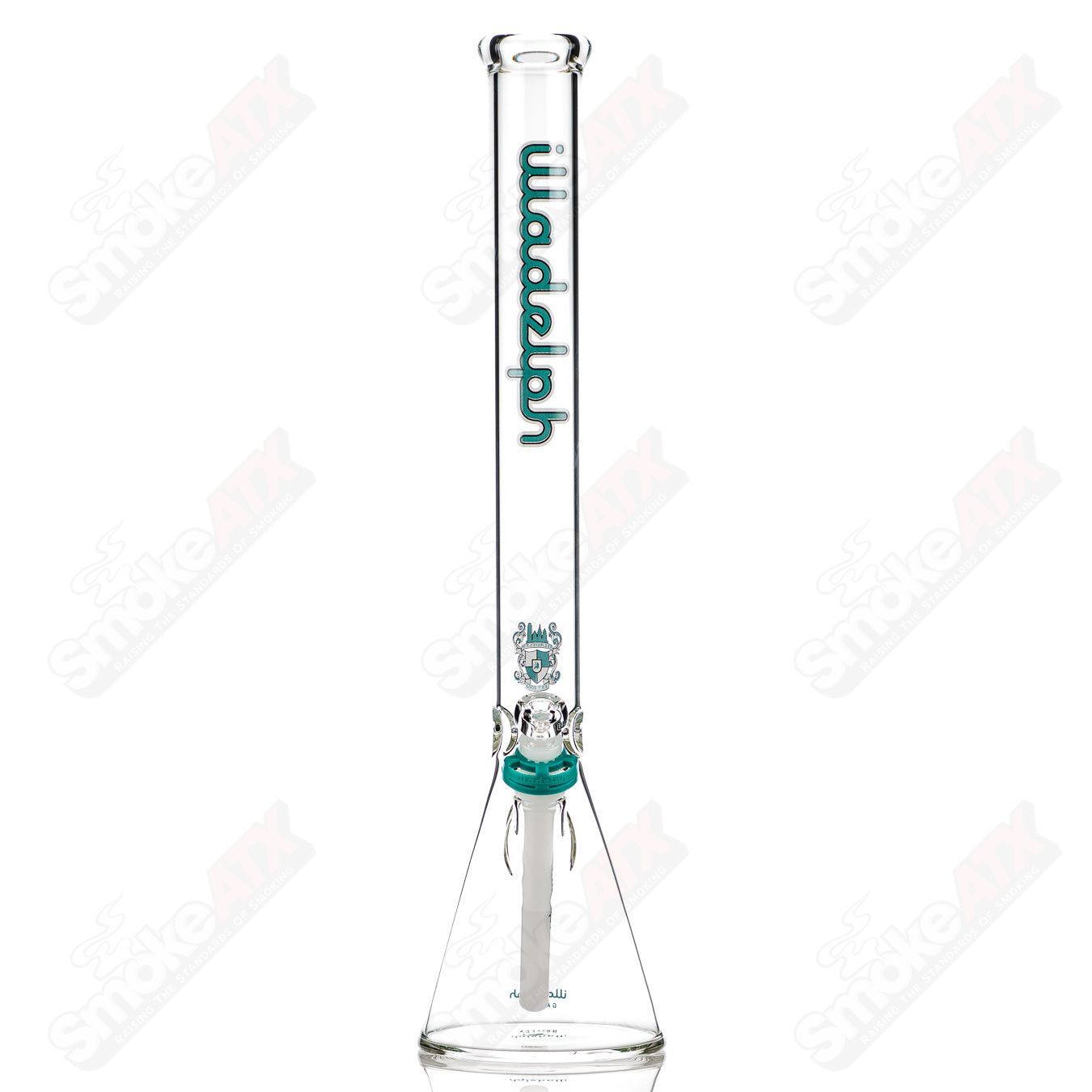 Illadelph 21-inch teal tall glass beaker with 5mm thickness, featuring a clear lab-style design for scientific or artistic use.