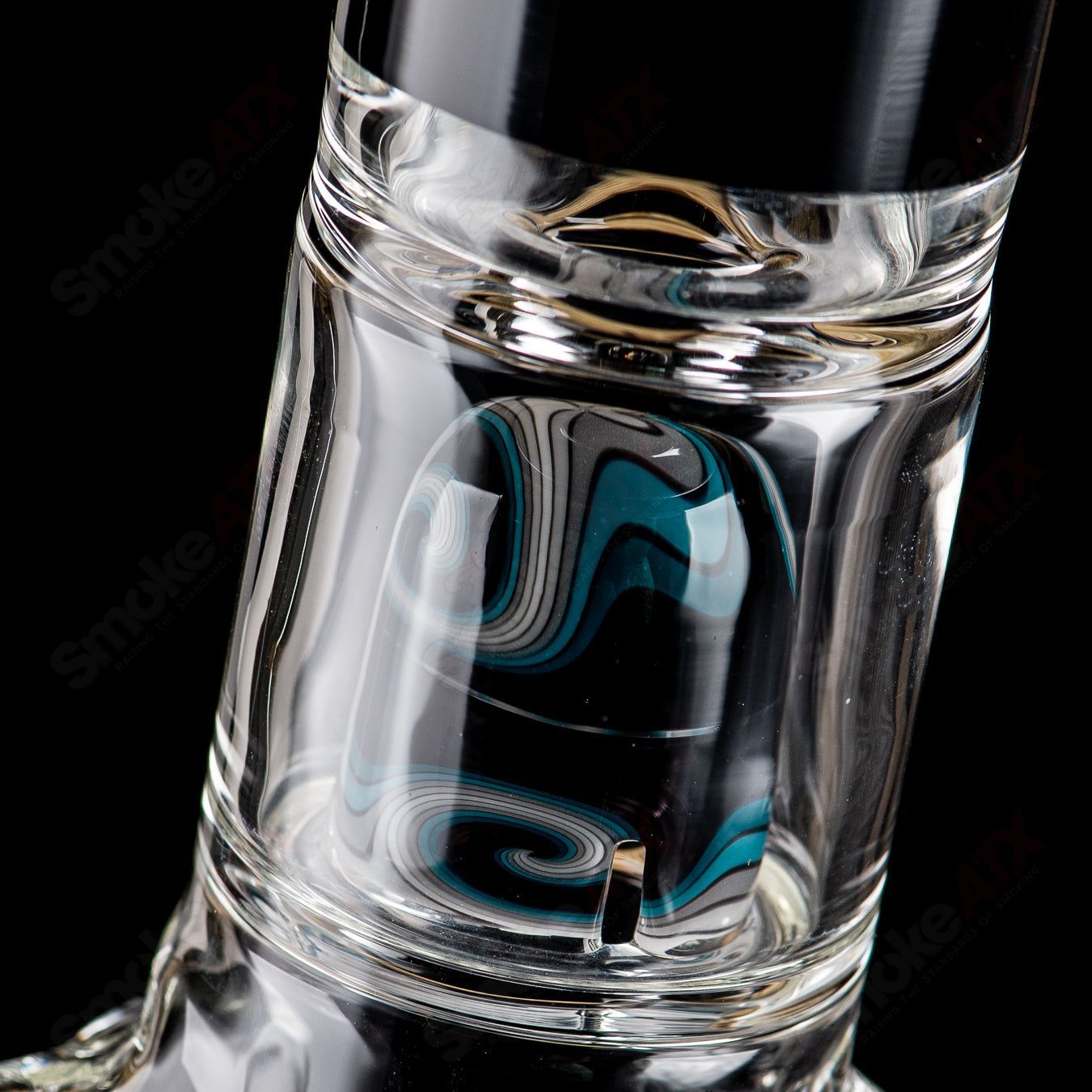 21-inch Zyklon Recycler by Mad Rob Glass, colorful heady glass with intricate recycler design and vibrant patterns.