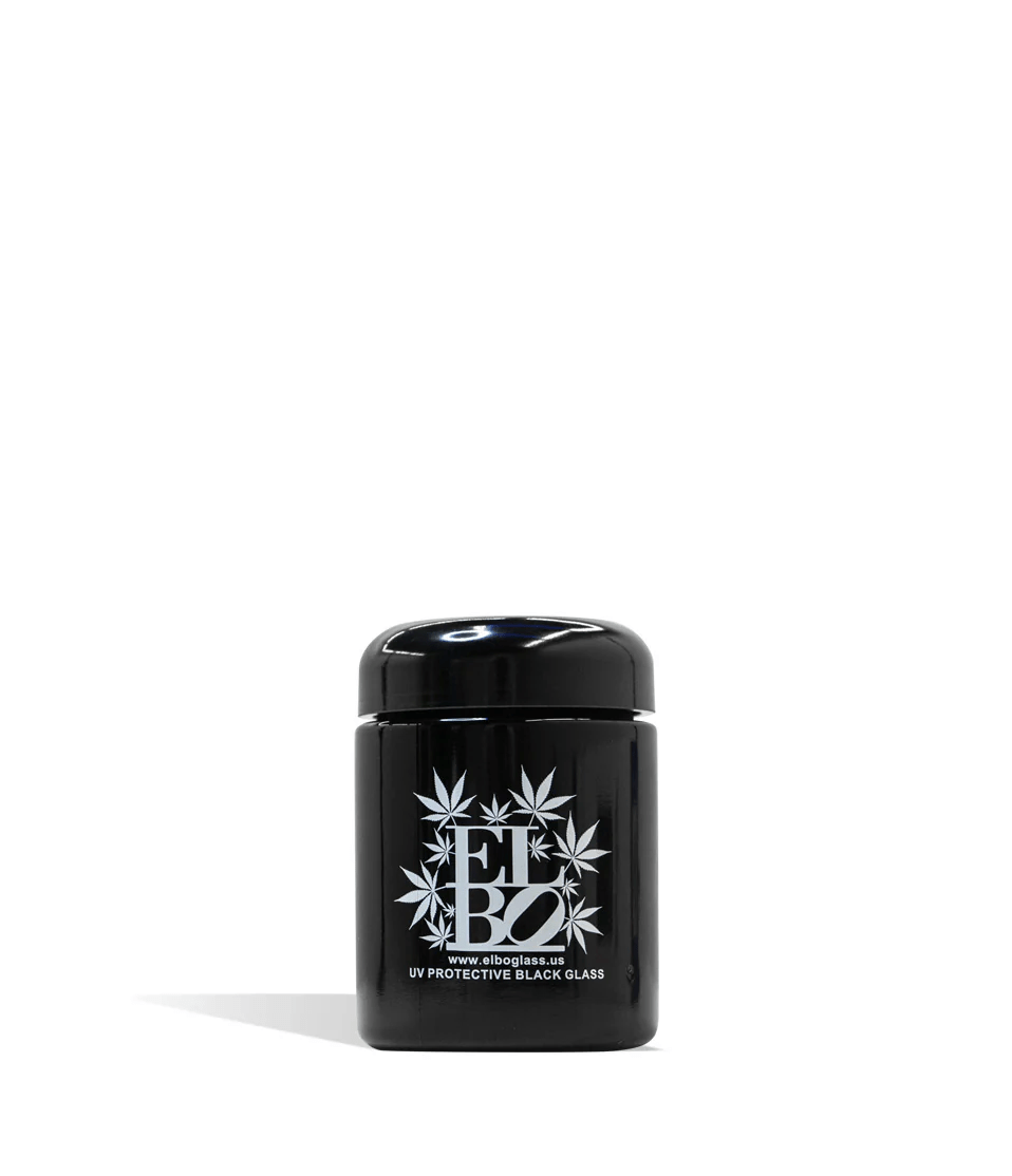 Elbo Glass 250g jar from 420 Products Stash Safes, clear glass container with secure lid for discreet storage.