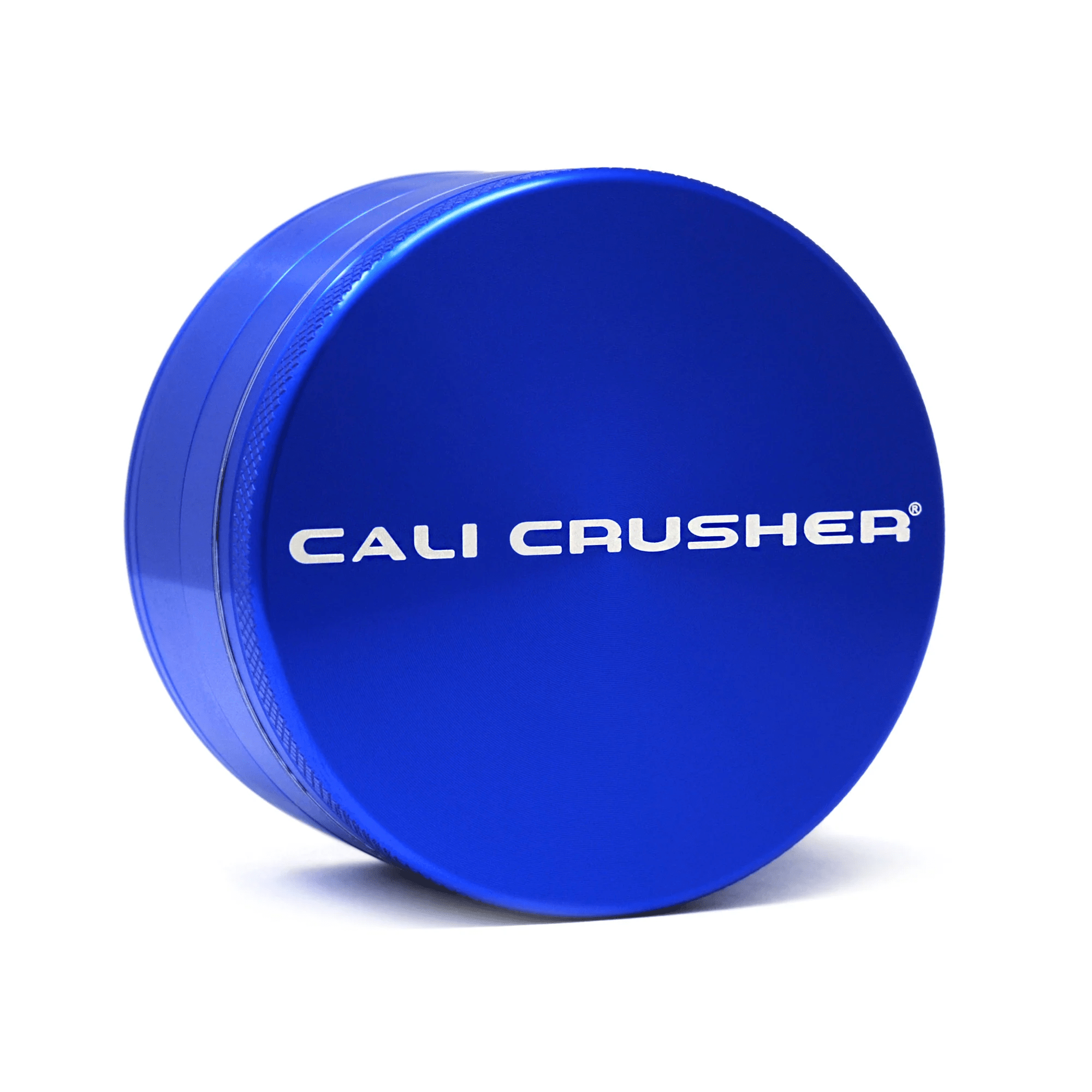 Blue Cali Crusher 2.5-inch 4-piece hardtop metal grinder with sharp teeth and sturdy construction for grinding herbs.