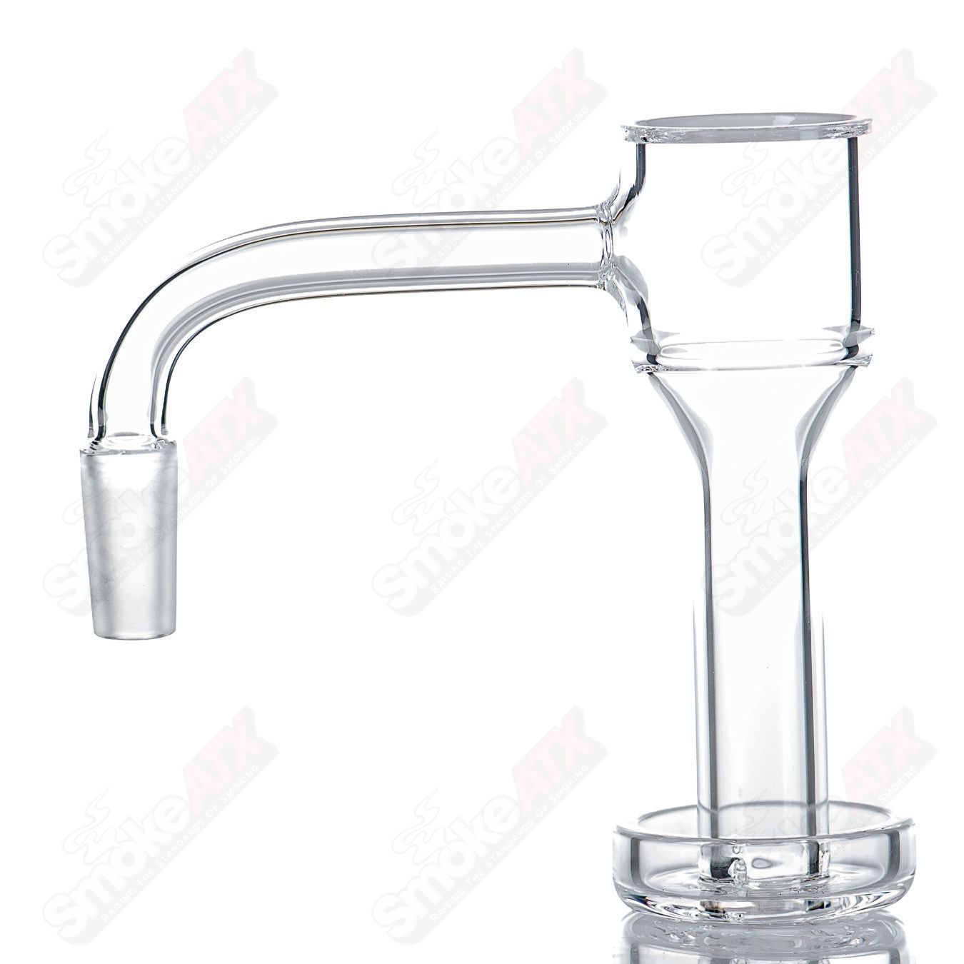 25mm 10/90 XXL Vortex Quartz Grail Toro glass accessory showing the intricate vortex design and transparent quartz material.