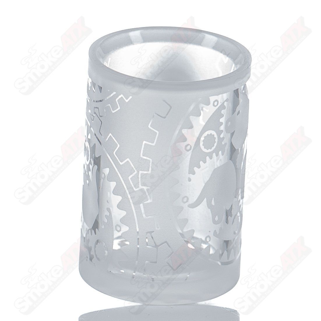 25mm fully blasted 10/90 quartz Grail by Toro Glass, clear glass with textured blasting and sleek design.