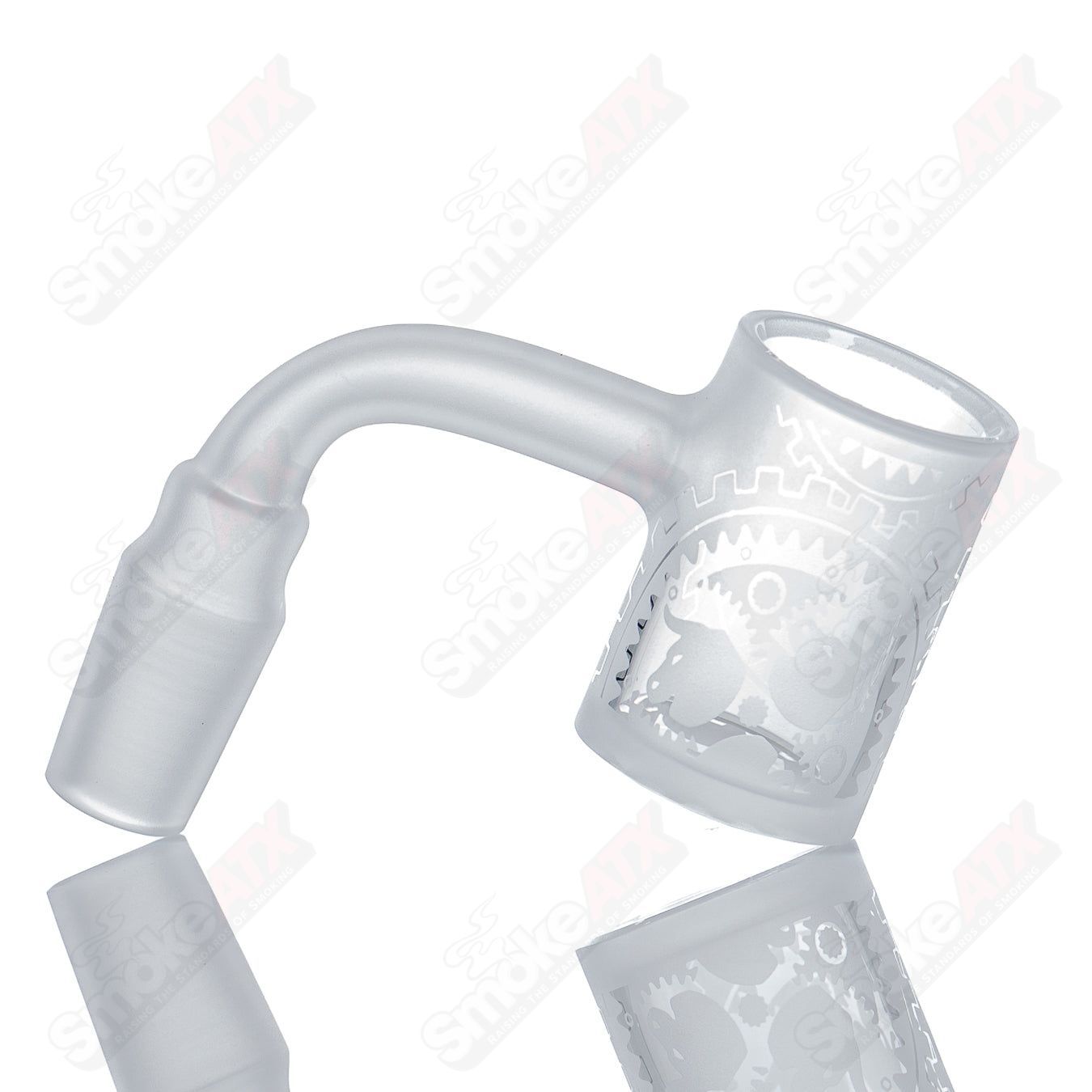 25mm fully blasted 14/90 quartz Grail by Toro Glass, showcasing a sleek, textured quartz glass piece with a 25mm joint.