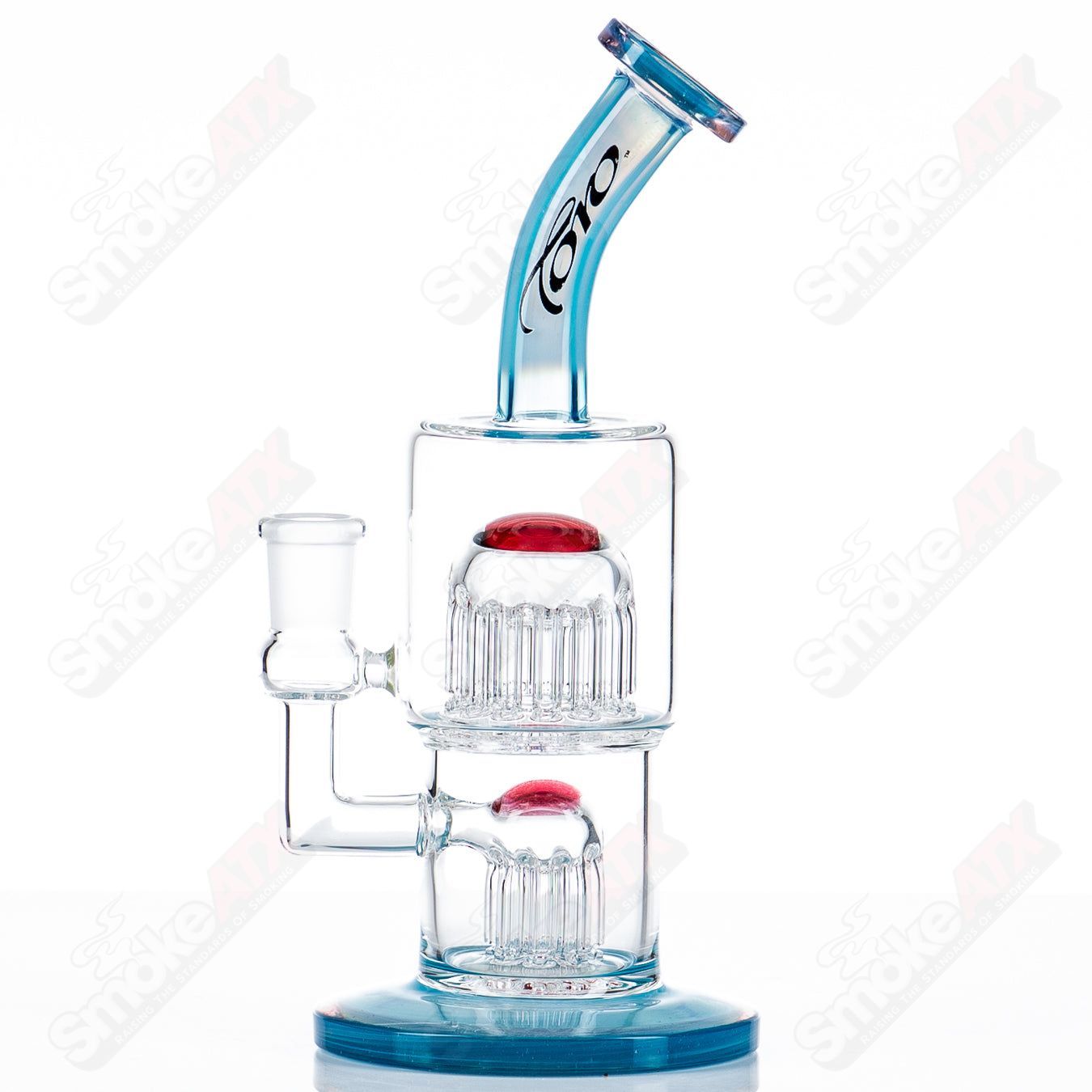 Toro Glass #3 14mm 8/13 Double Macro XL bubbler with vibrant full color accents and intricate glass details.