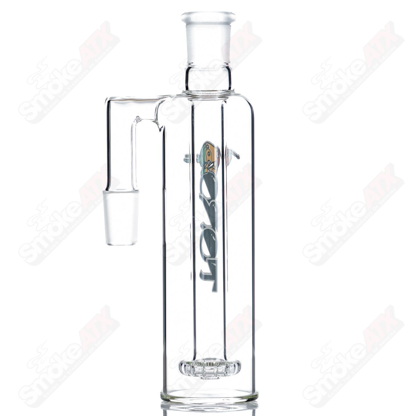 Toro Glass ash catcher model #3 18/18, clear glass with intricate design, designed to fit compatible smoking pipes.