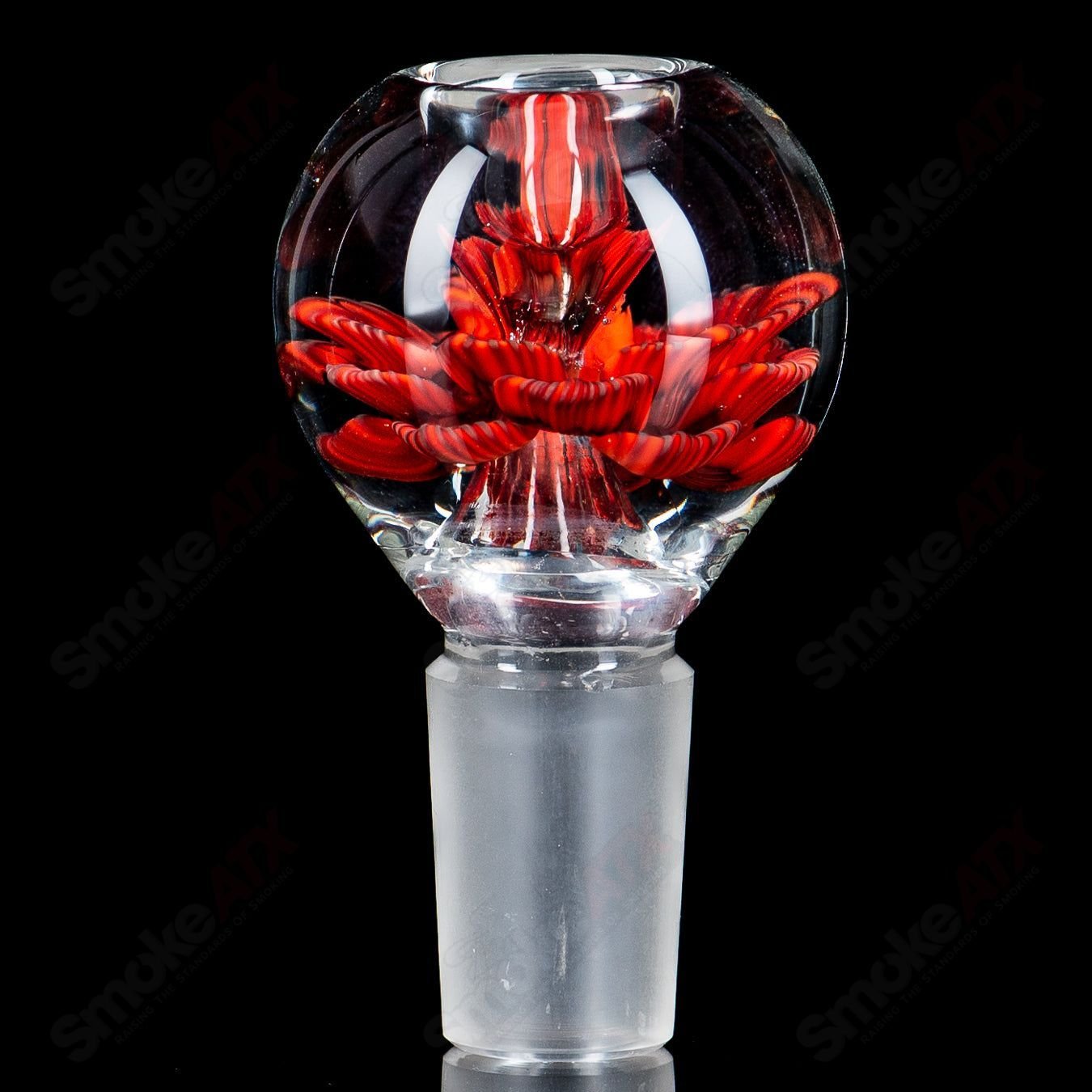 Swan Glass Flower Marble Bowl, 3-18mm heady glass bowl with colorful flower marble design for smoking accessories.