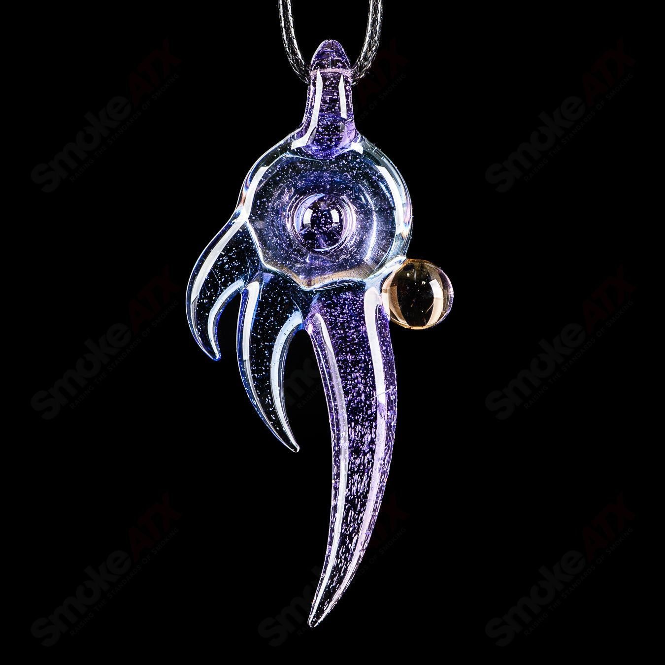 Dosh Glass #3 Amulet Pendant Heady Glass jewelry with intricate glass pendant design, showcasing vibrant colors and craftsmanship.