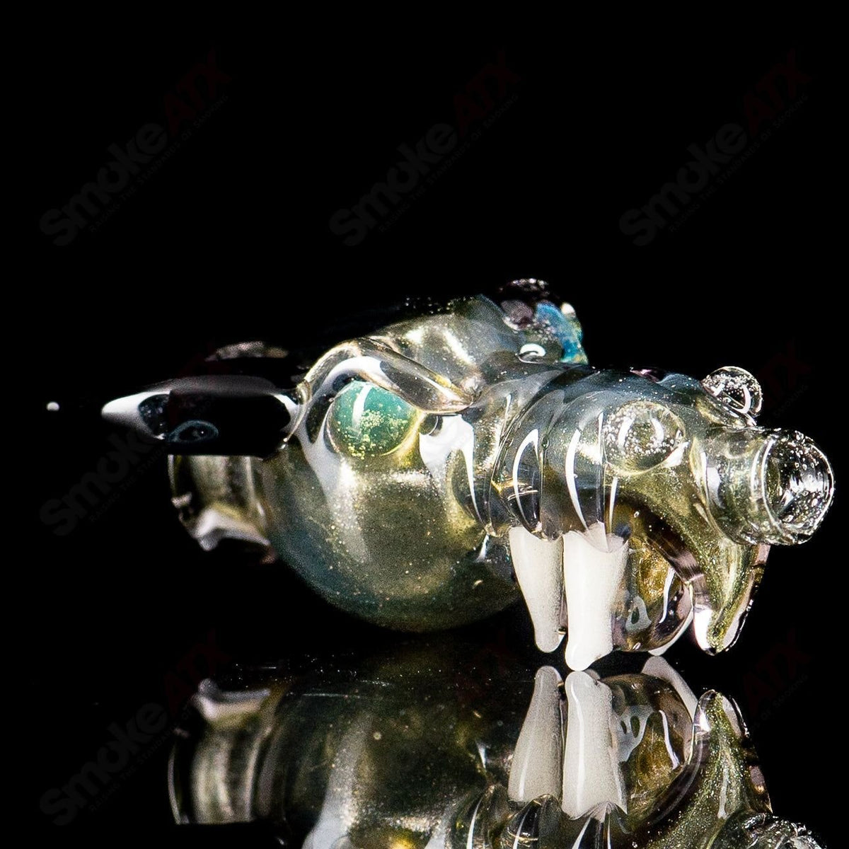 Glass Dragon Pivot Mouthpiece by Tony Kazy, designed for Puffco Tops, featuring intricate dragon-shaped glass craftsmanship.