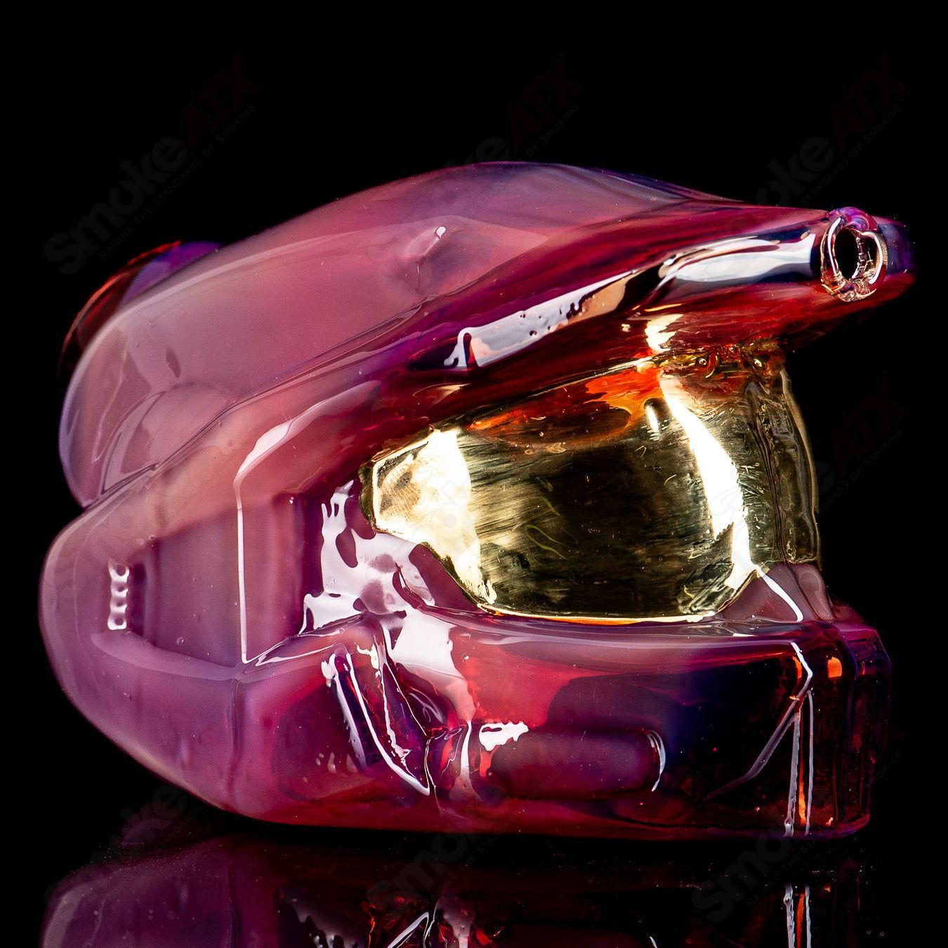 Tony Kazy Halo Master Chief concentrate rig, Heady Glass design featuring detailed Master Chief helmet artwork.