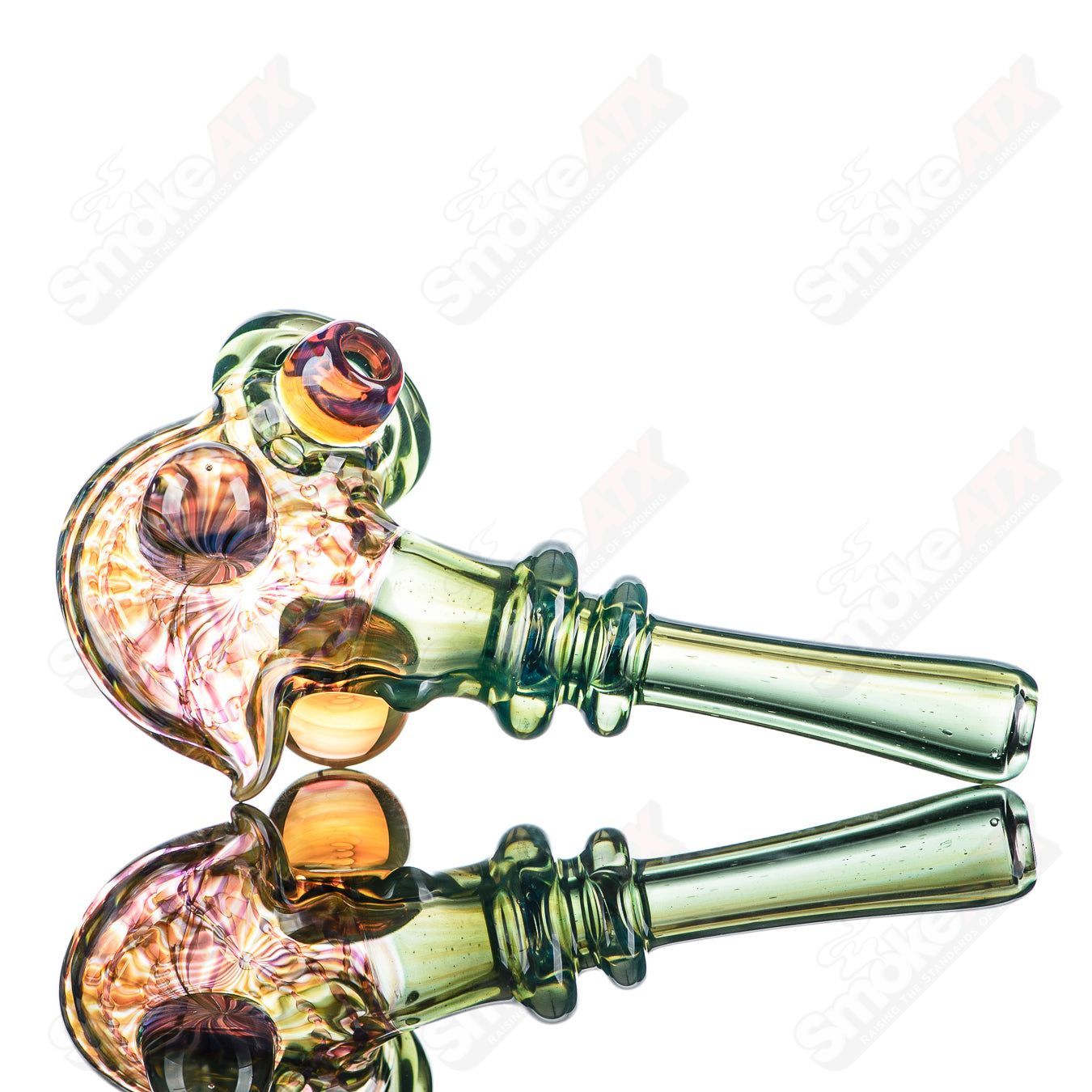 Dosh Glass Phantom Spoon Hand Pipe, basic design, clear Dosh Glass heady pipe with a rounded bowl and smooth glass finish.