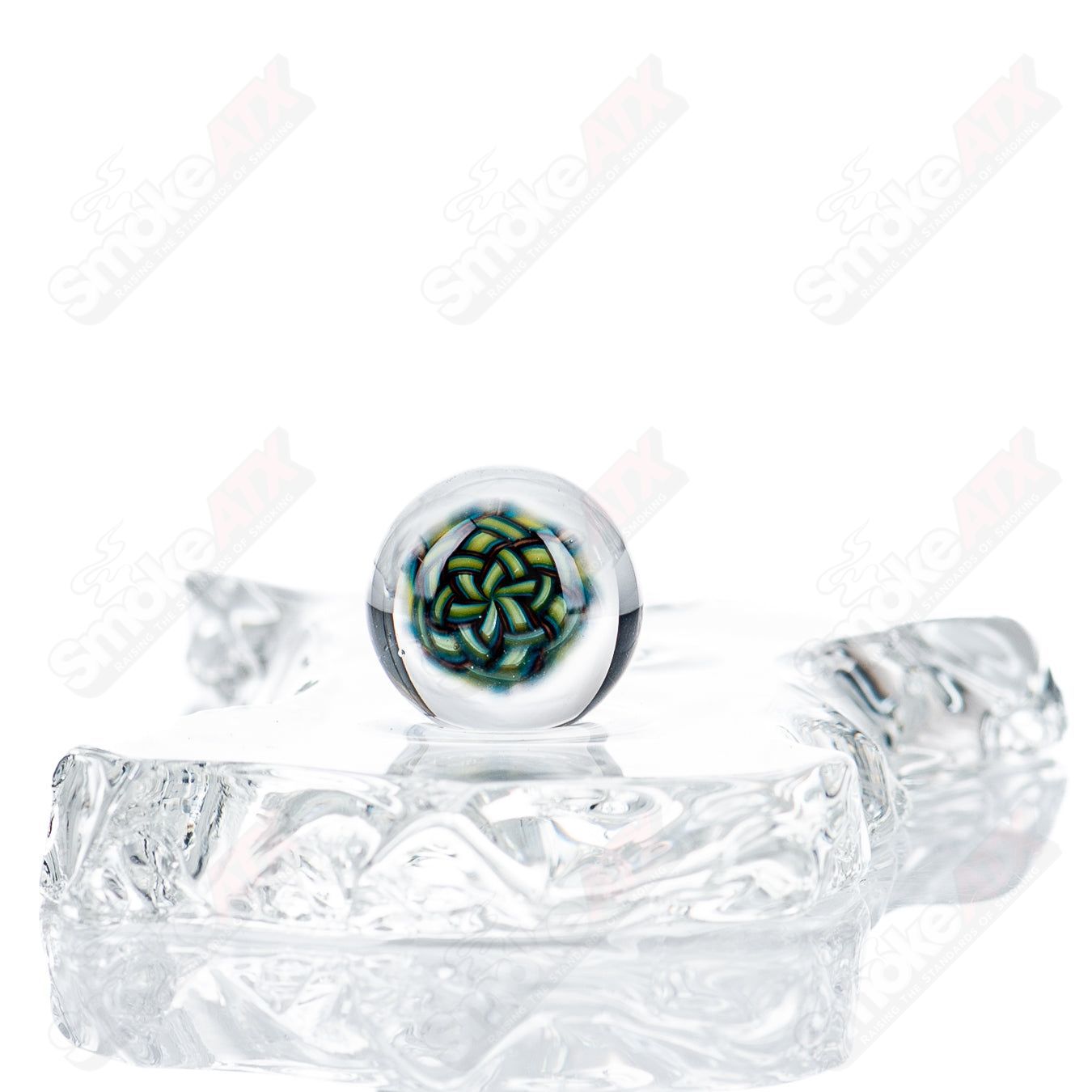 JMass Heady Glass Slurper marble with colorful swirls, featuring intricate glass craftsmanship and vibrant design details.